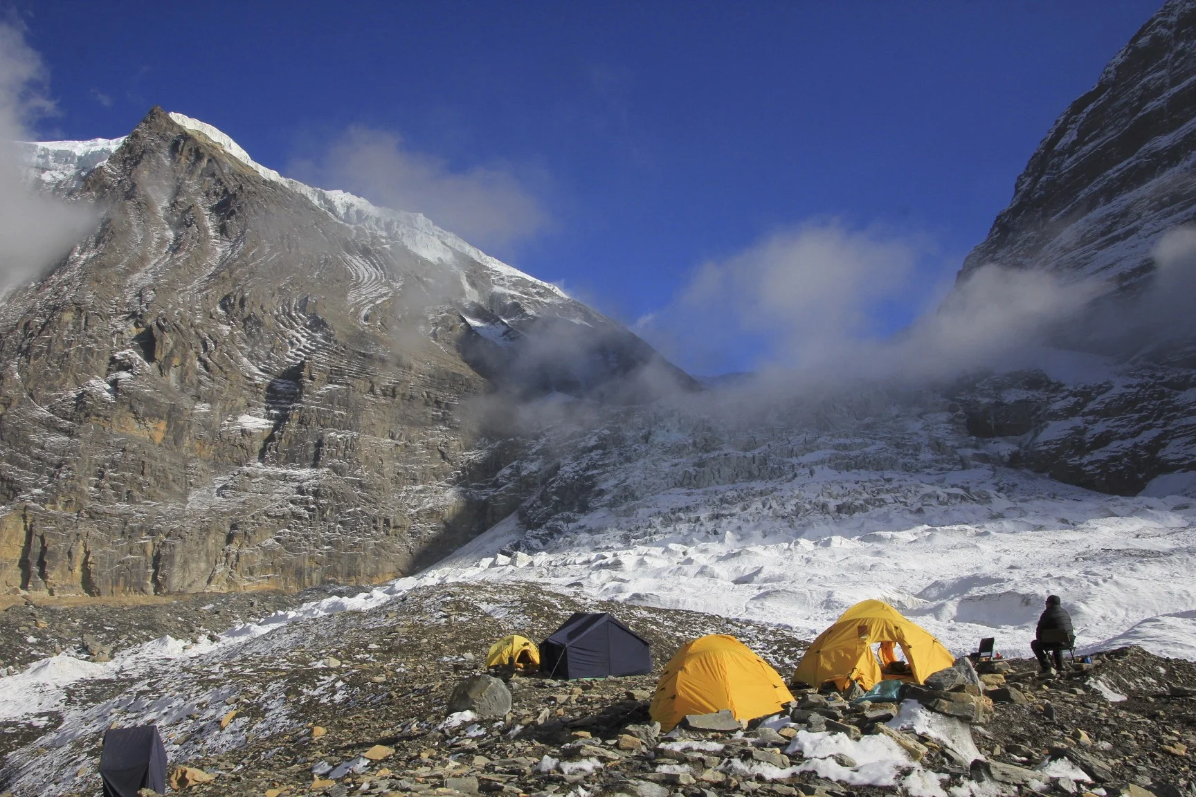 Our camp on the Dhaulagiri Glacier.