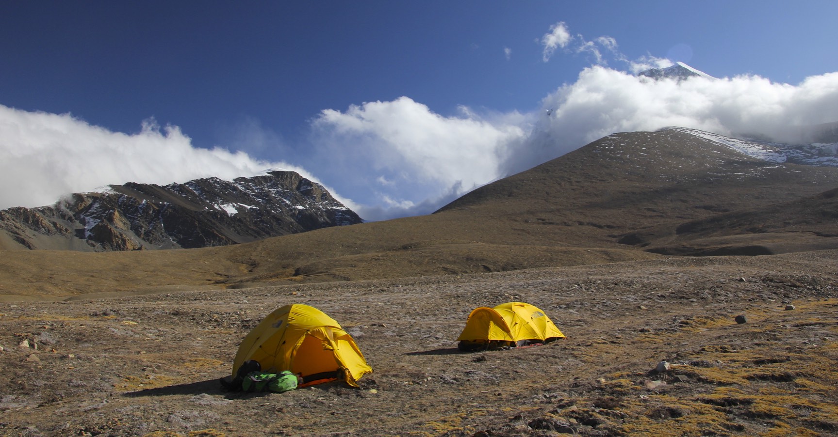 Our camp for the Dhampus Pass in Hidden Valley at 5,000m - a barren, windy and a very cold place!