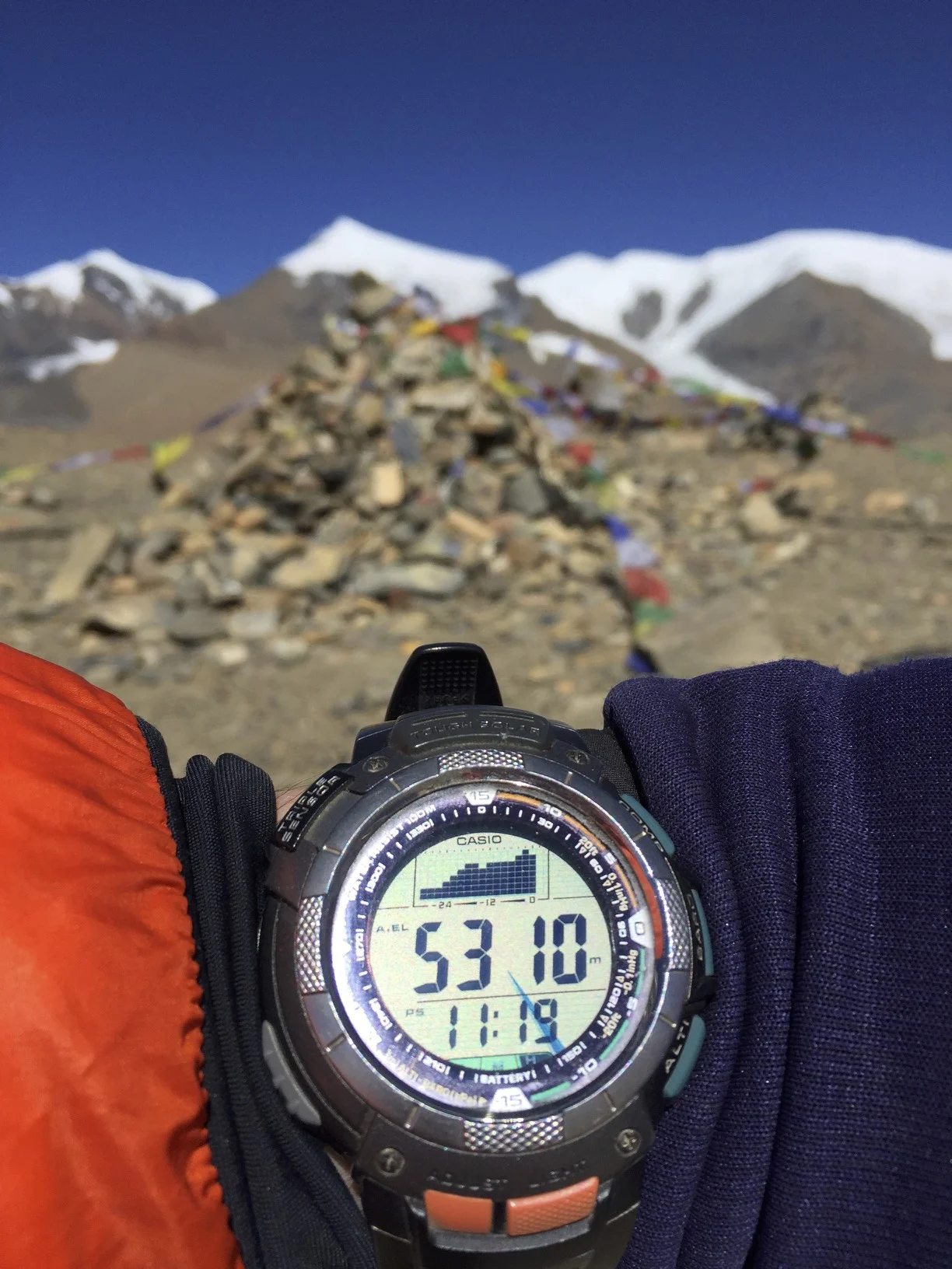 The elevation of the French Pass. The elevation of the Dhampus Pass is almost the same.