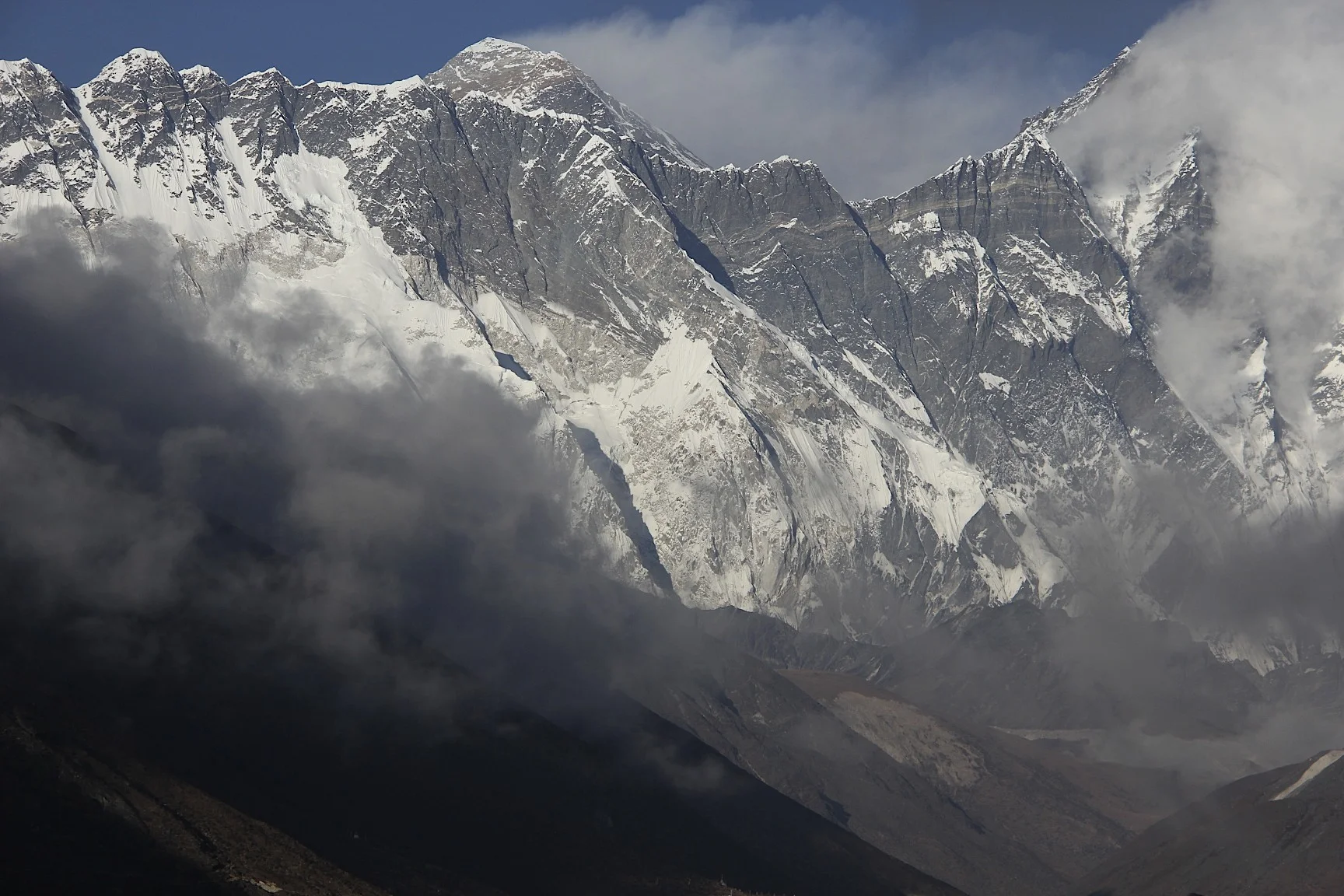 Nuptse, Lhotse and Mt. Everest from Tangboche Monastery