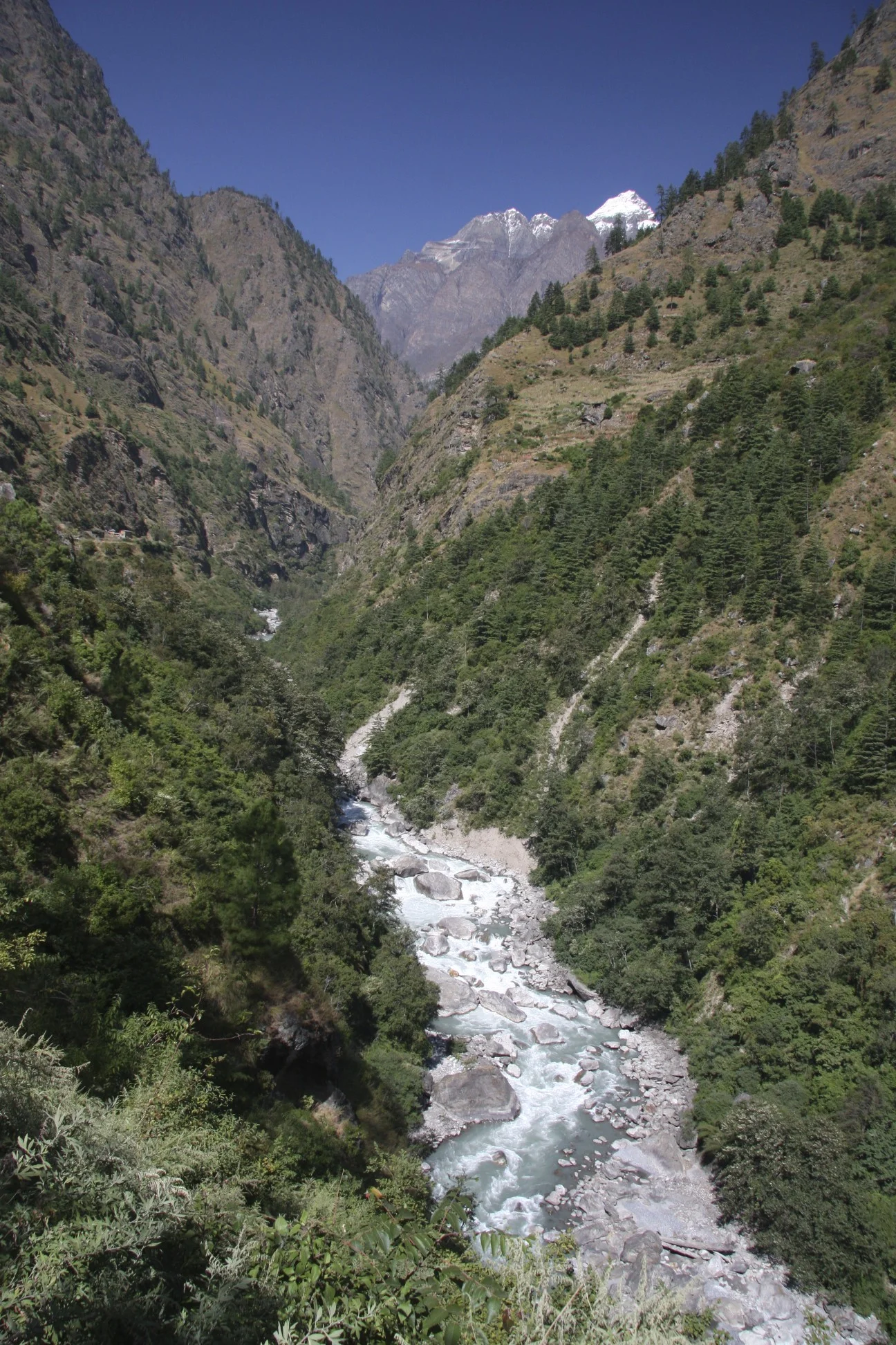 Bhudi Ghandaki and Khutang Himal on the horizon