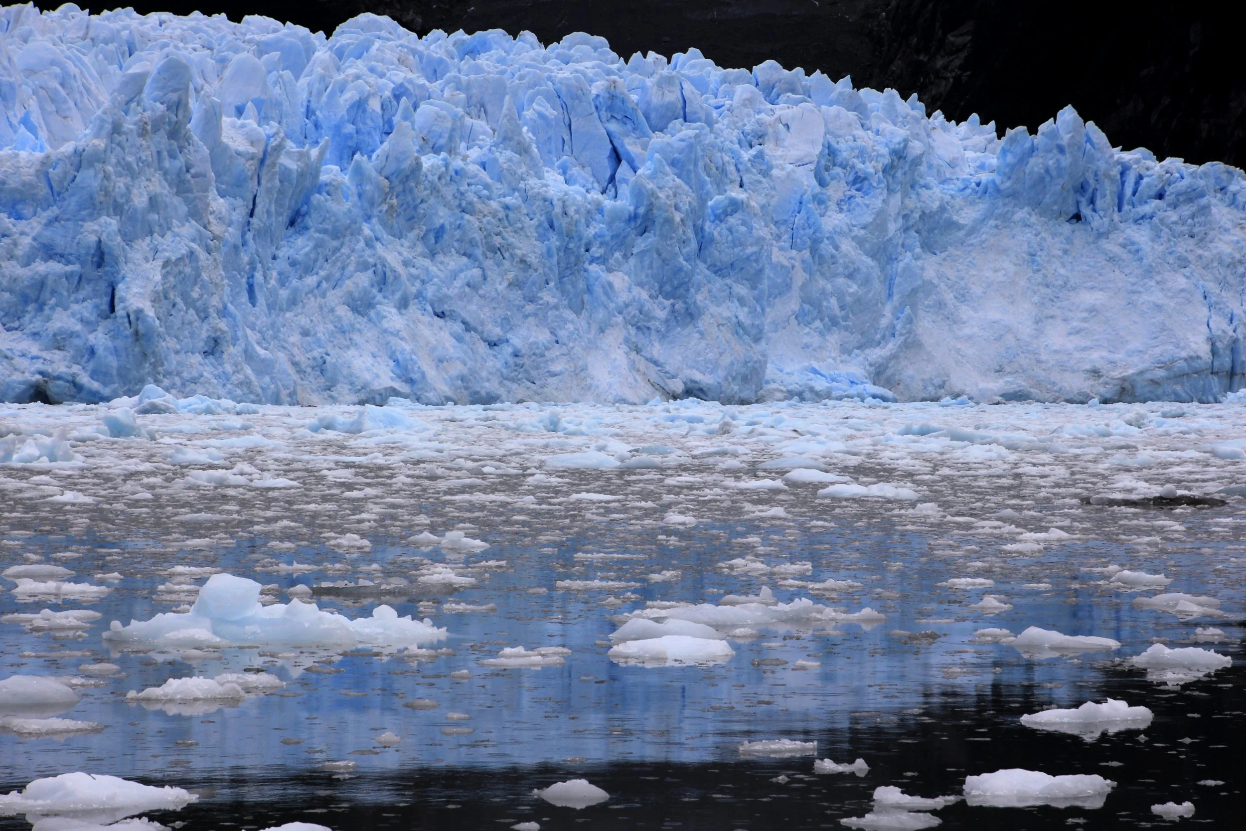 The spectacular glacier in one of the fjords of the Tierra del Fuego