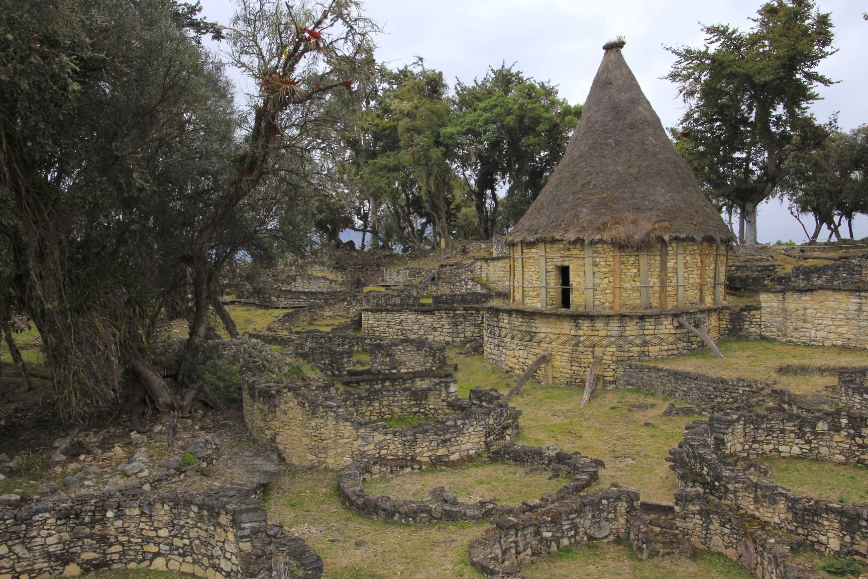 Kuelap - a pre Inca Fortress in the Andes. Built by the Chachapoyas, the fortified citadel of Kuelap was home to the Warriors of the Cloud. Kuelap is one of the largest ancient stone monuments in South America.
