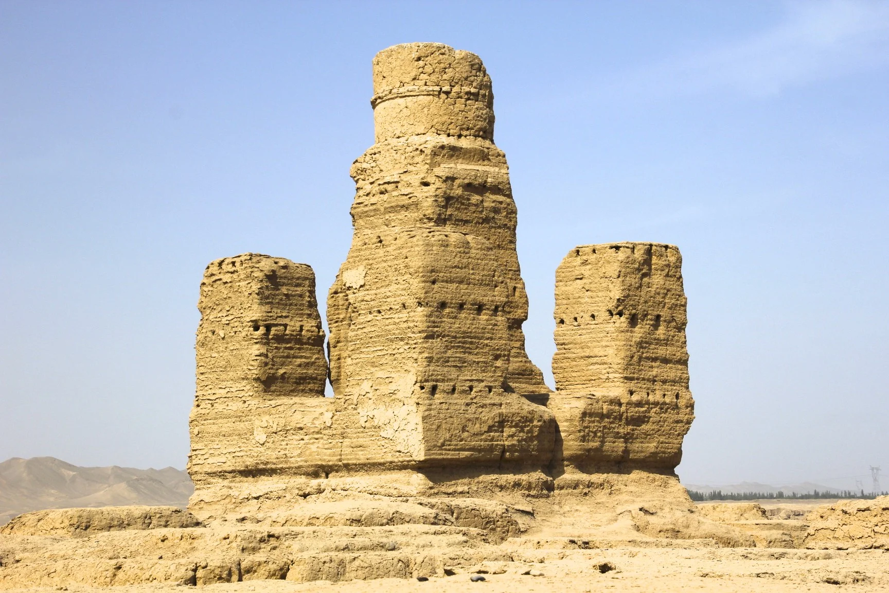 Buddhist stupa at Jiaohe Ruins.