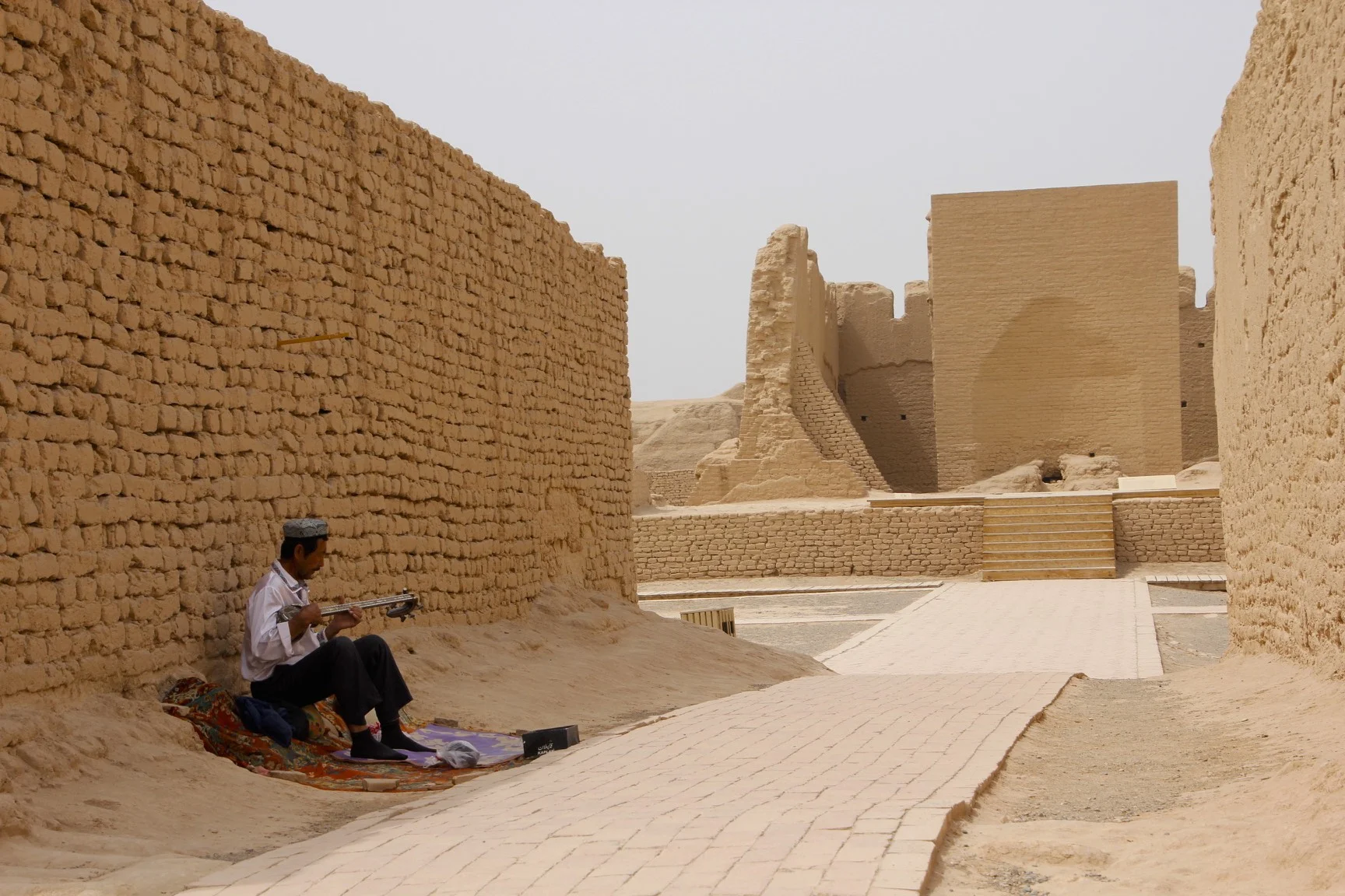Gaochang, also called Karakhoja, Qara-hoja, Kara-Khoja, or Karahoja, is the site of a ruined, ancient oasis city on the northern rim of the inhospitable Taklamakan Desert