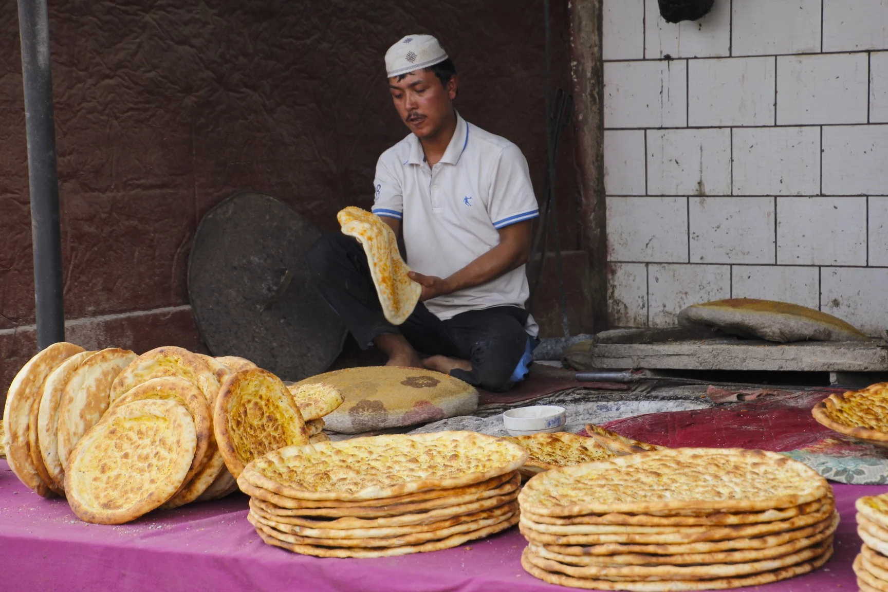At a bakery in Hotan, Xinjiang