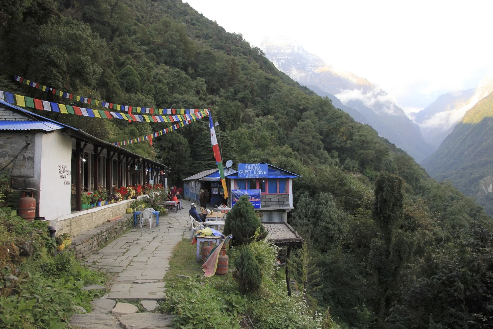 En route to Annapurna BC - Siduwa Teahouse, nice people and good food. Most importantly it serves cold beer.