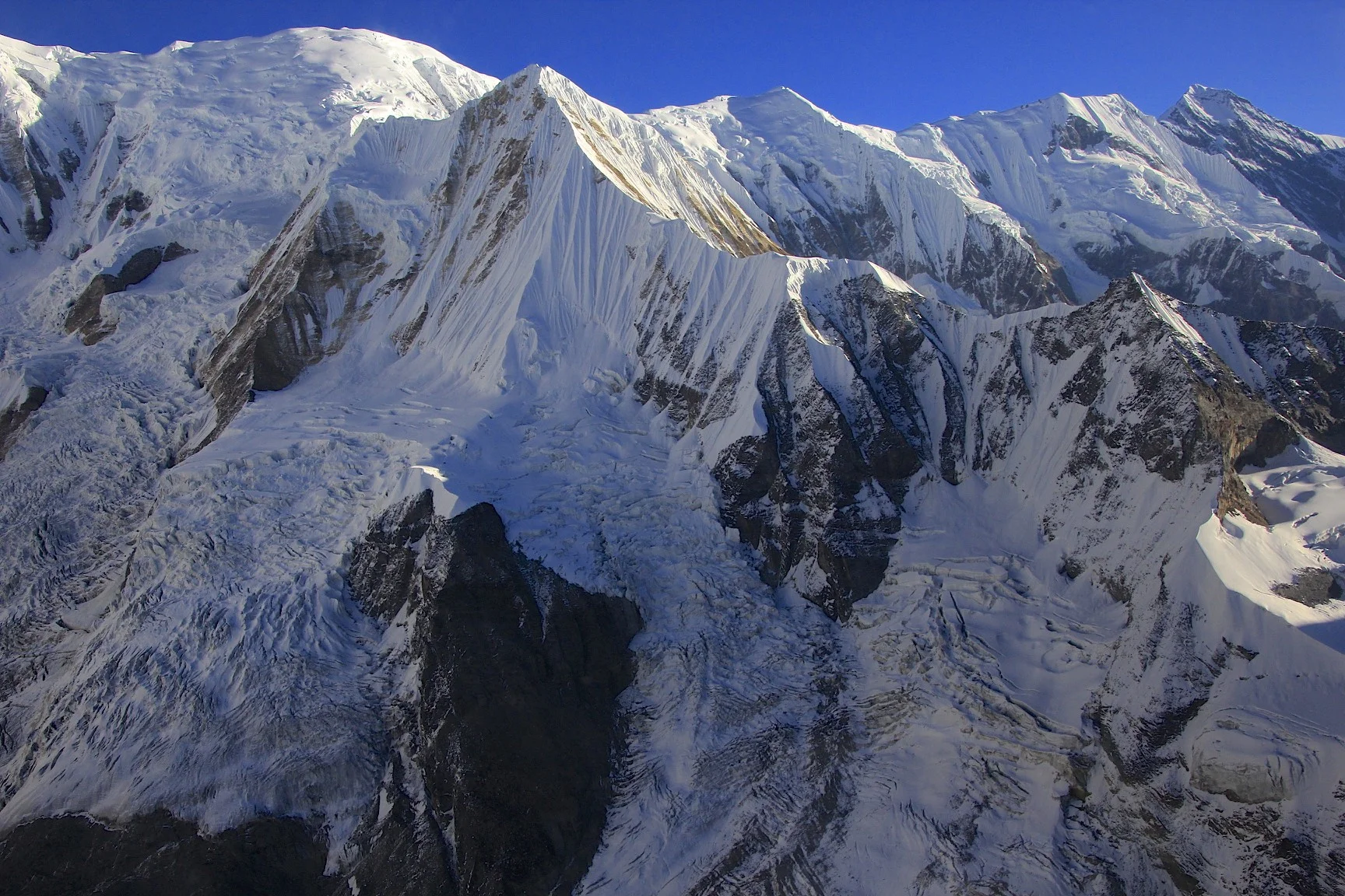 The Roc Noir. Gangapurna is on the far right. See the Mesocanto La Trip photos for the photos of these peaks from the other side! They do look very different.