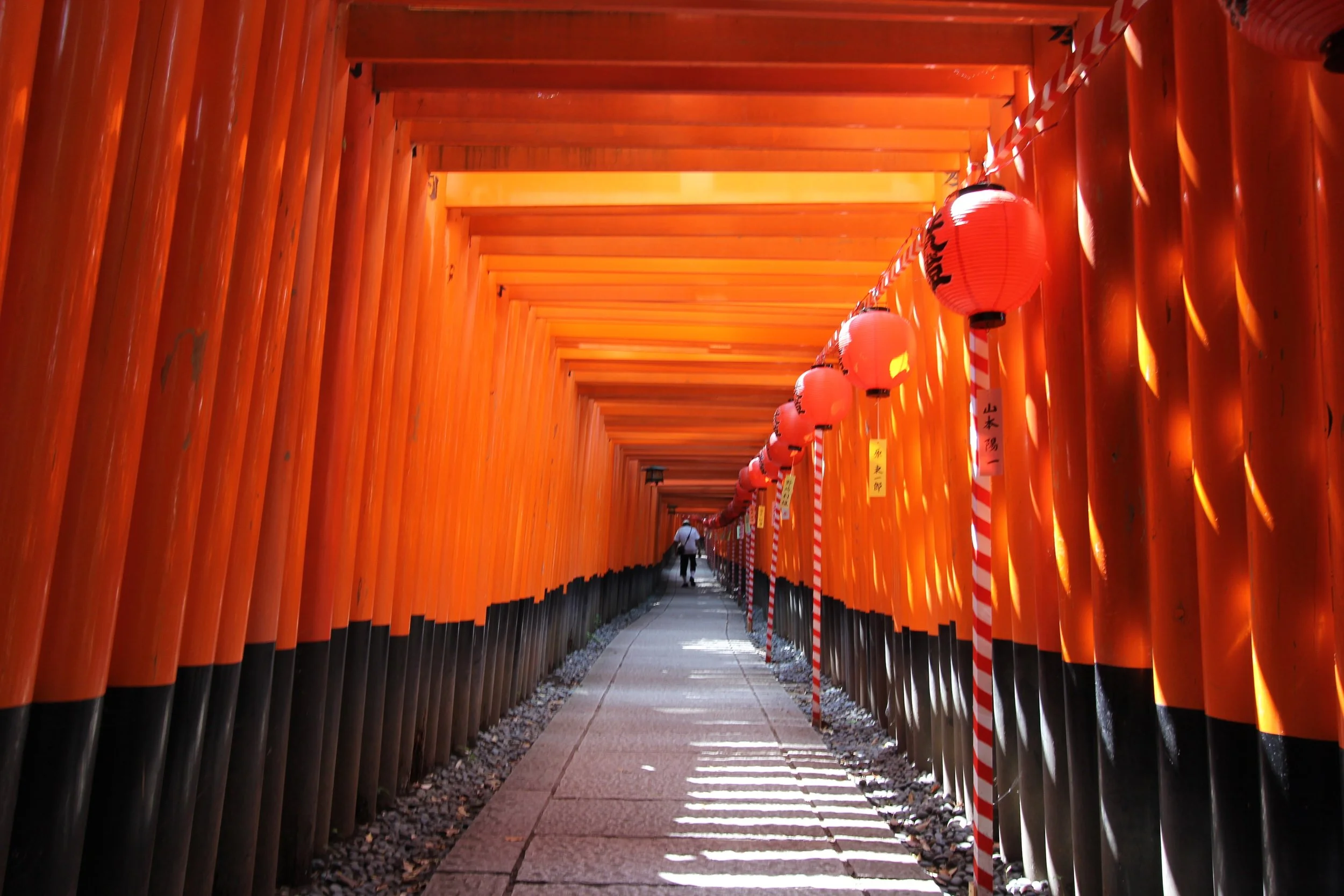 An Inari shrine in Kyoto ( Inari Jinja ) is a Shinto Shrine dedicated to the worship the god Inari. There are many Inari shrines in Japan. The deity is worshiped also in some Buddhist temples.