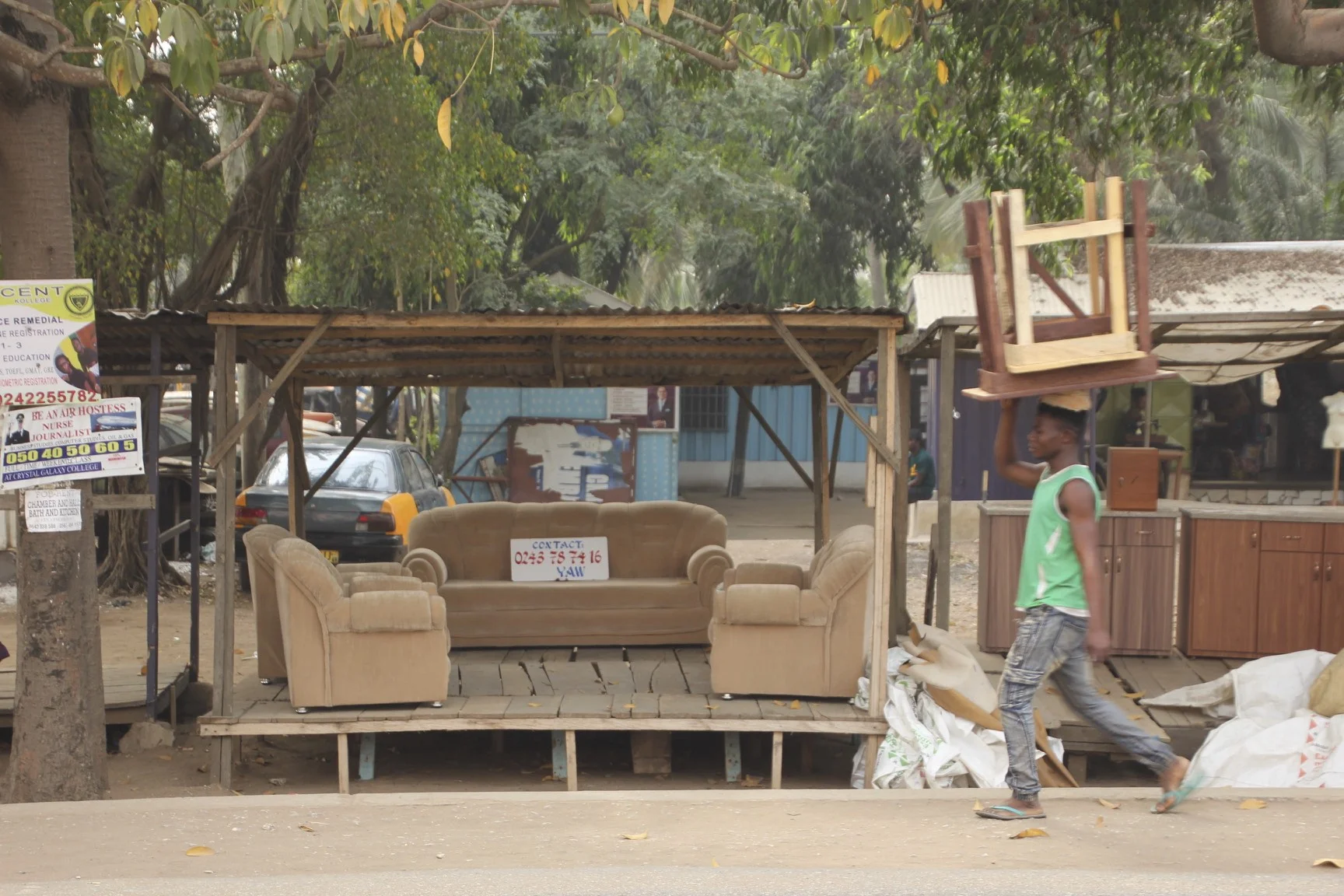 Street furniture store in Accra, Ghana