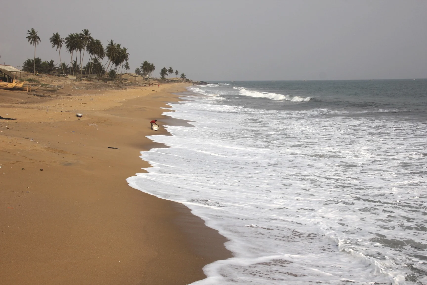 The Gold Coast of Ghana, the source of slaves for 400 years. A beautiful coast but too dangerous for swimming due to strong currents and sharks.