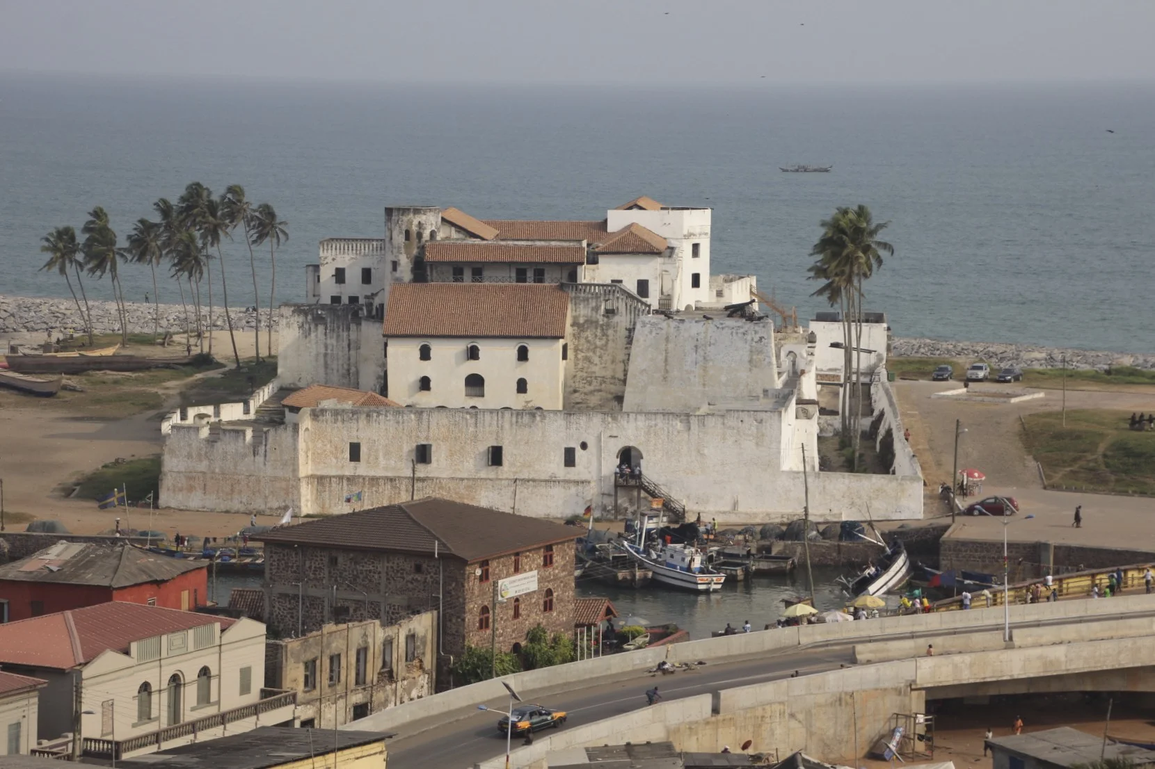 The view of Elmina Fort from the St. James Castle in Elmina