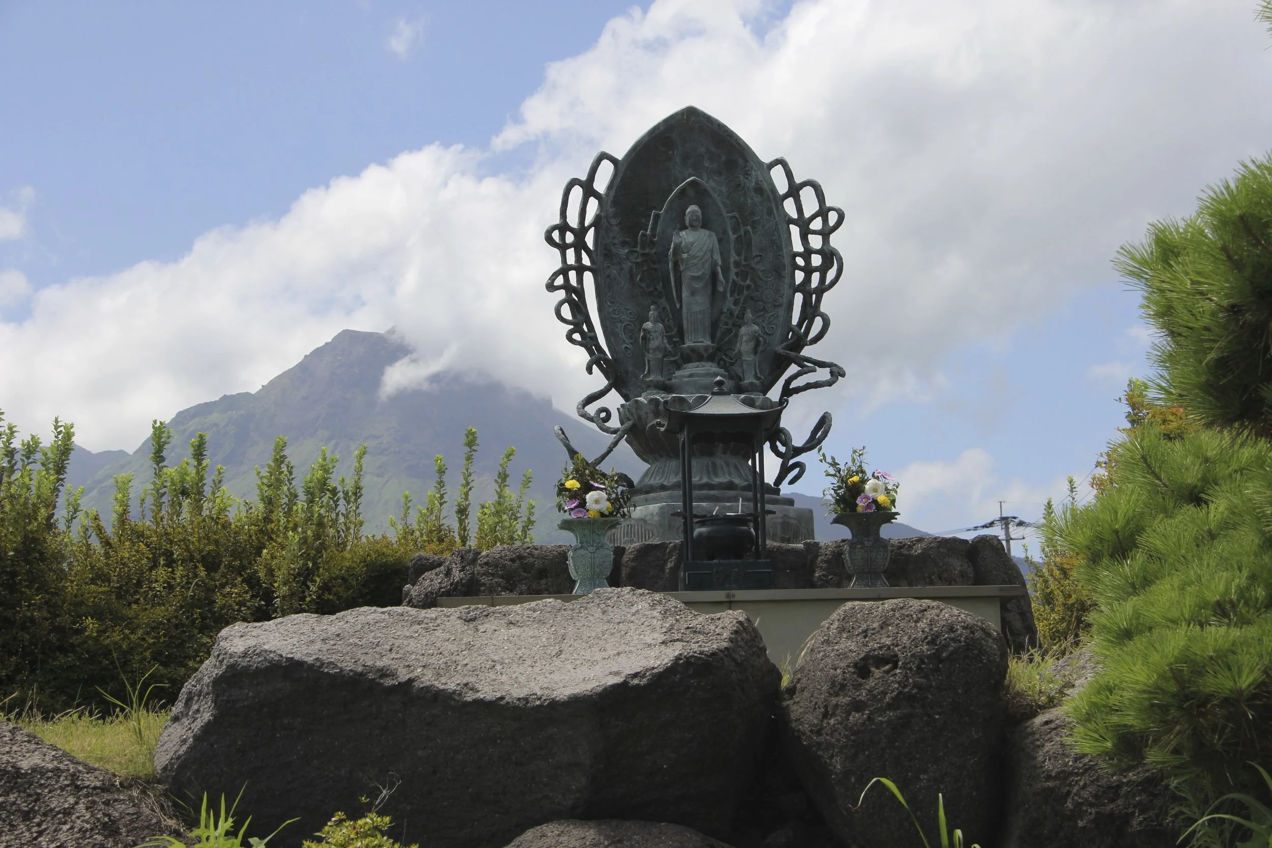 A shrine dedicated to the victims of Mount Unzen eruptions. 