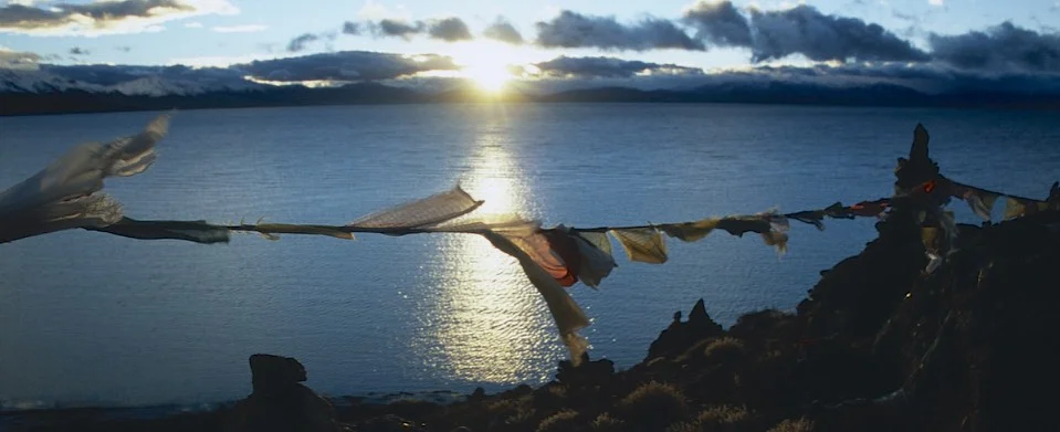 Lake Manasarovar at 4,590m. According to the Hindus, the lake was first created in the mind of the Lord Brahma after which he manifested on Earth.