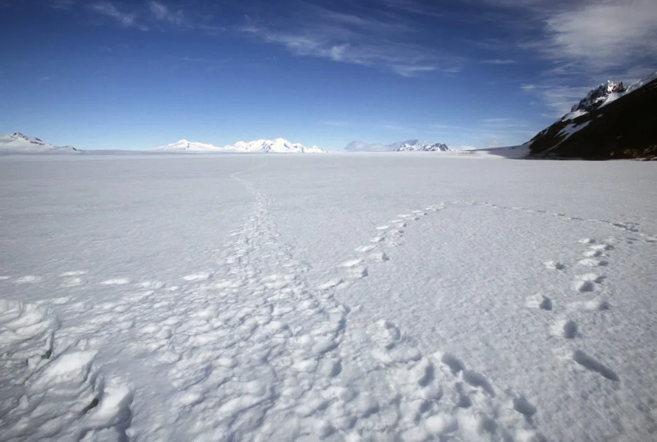 Hiking on ice