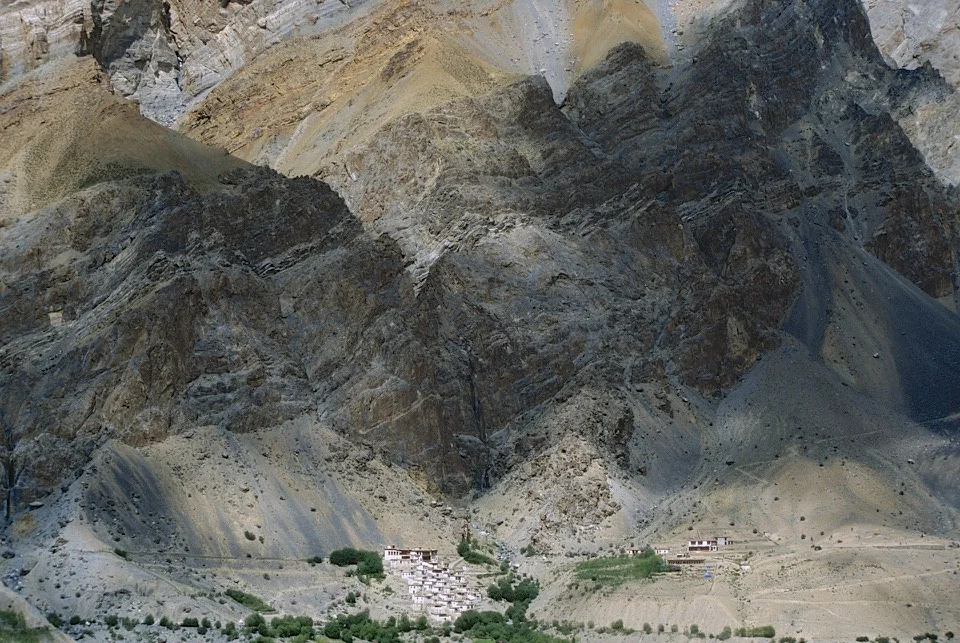 The view of Lingshed Monastery from Hanuma La 4,724m
