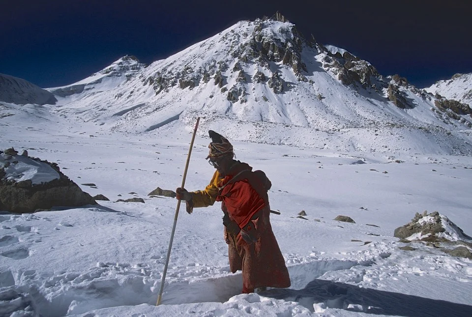 A Tibetan monk on the Mt. Kailash kora