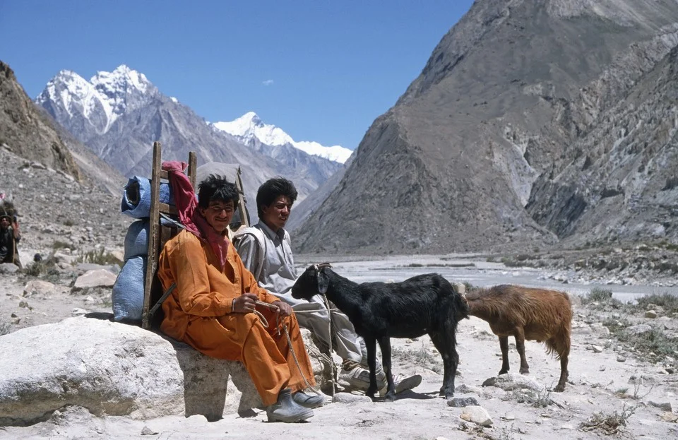 Day 2, trail from Korophon to Jula. We had 2 goats for the porters to kill and eat in Paju.