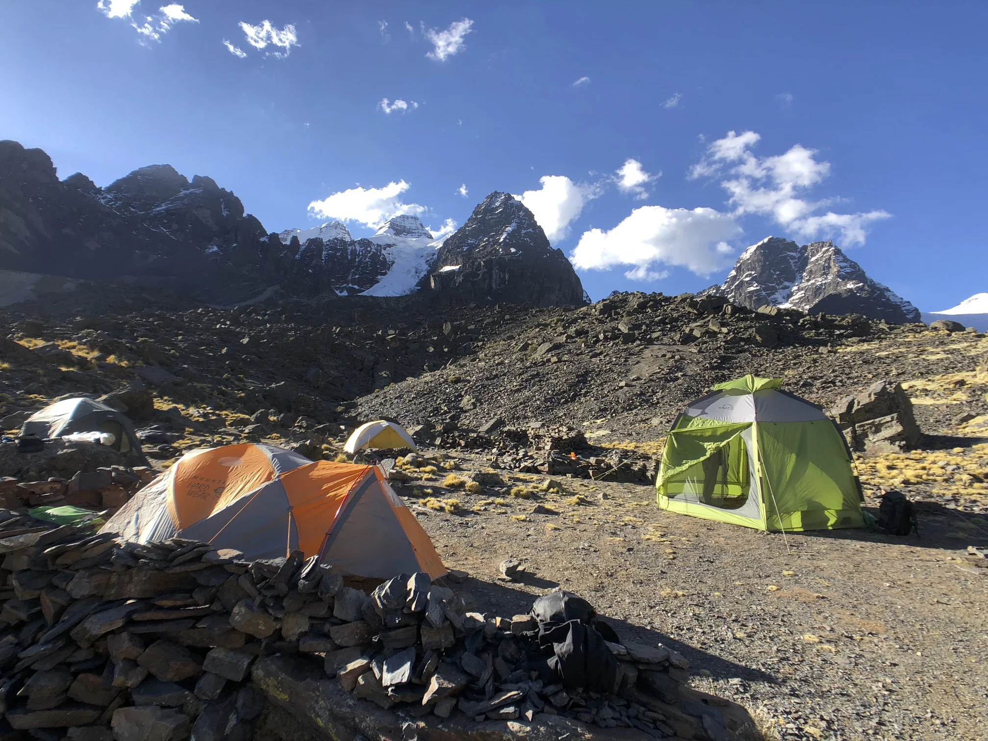 Basecamp for Pequeno Alpamayo and Condoriri