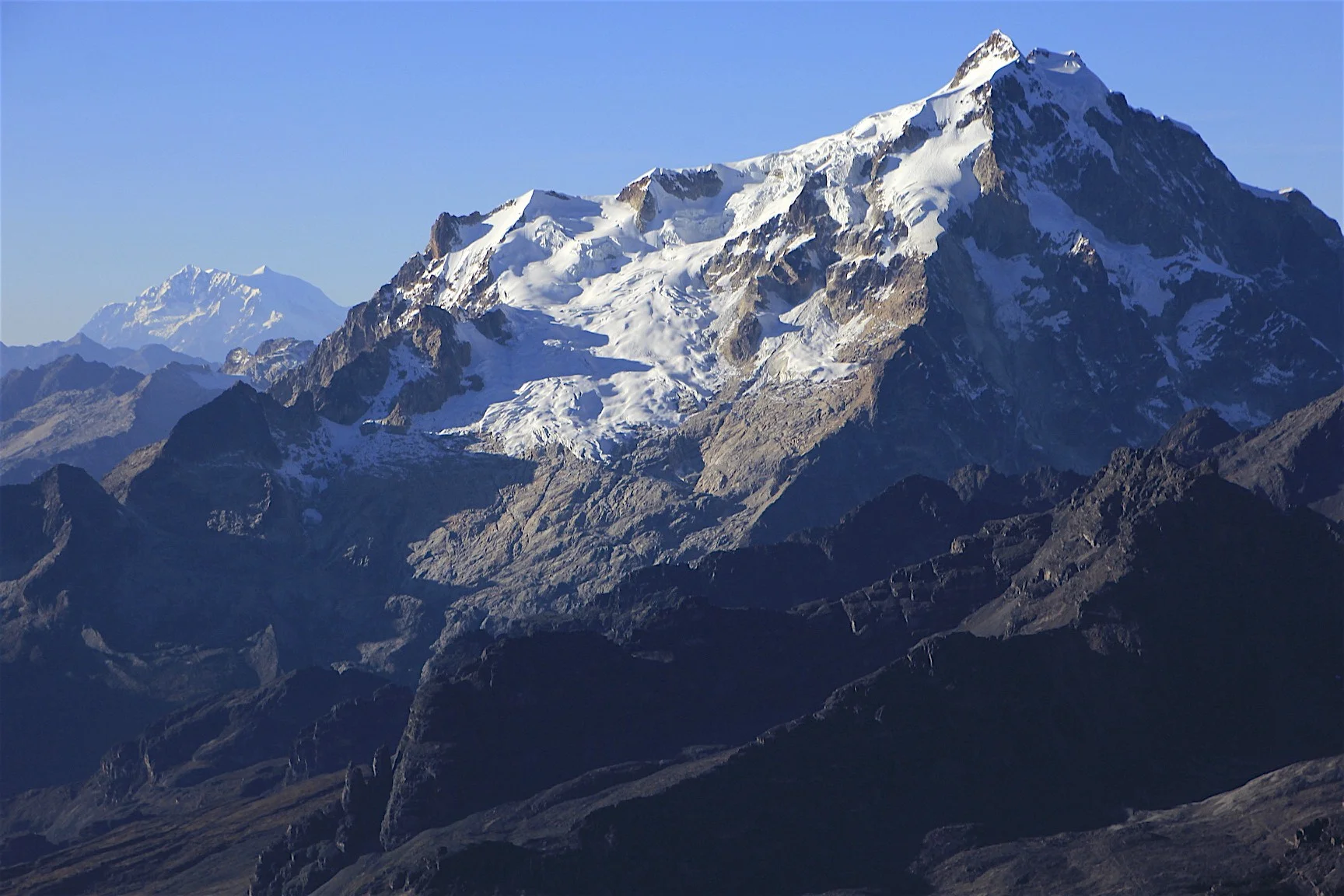 Huana Potosi and Ilimani in the distance