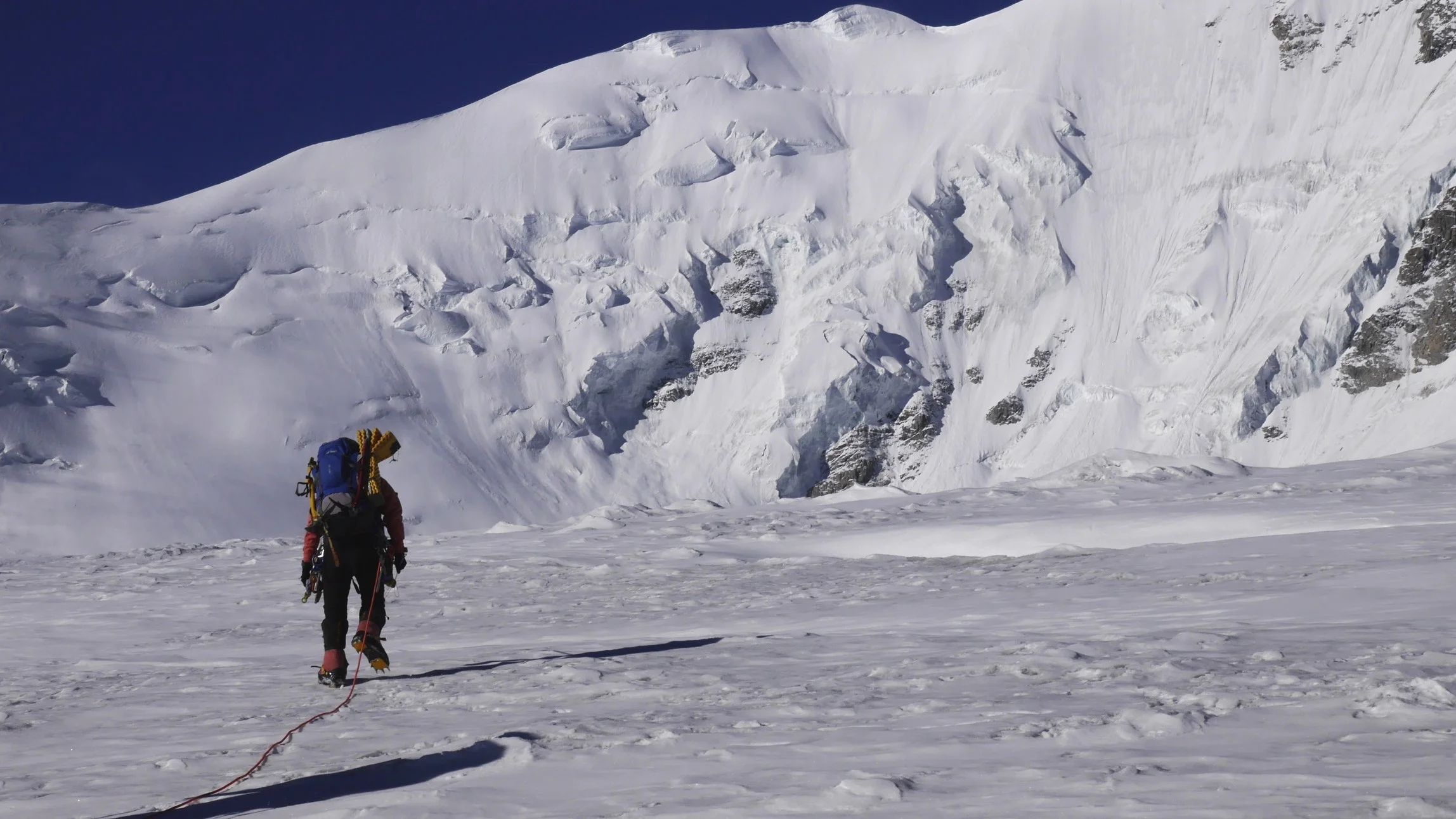 Approaching Mount Khuitan on the Potaniin Glacier.