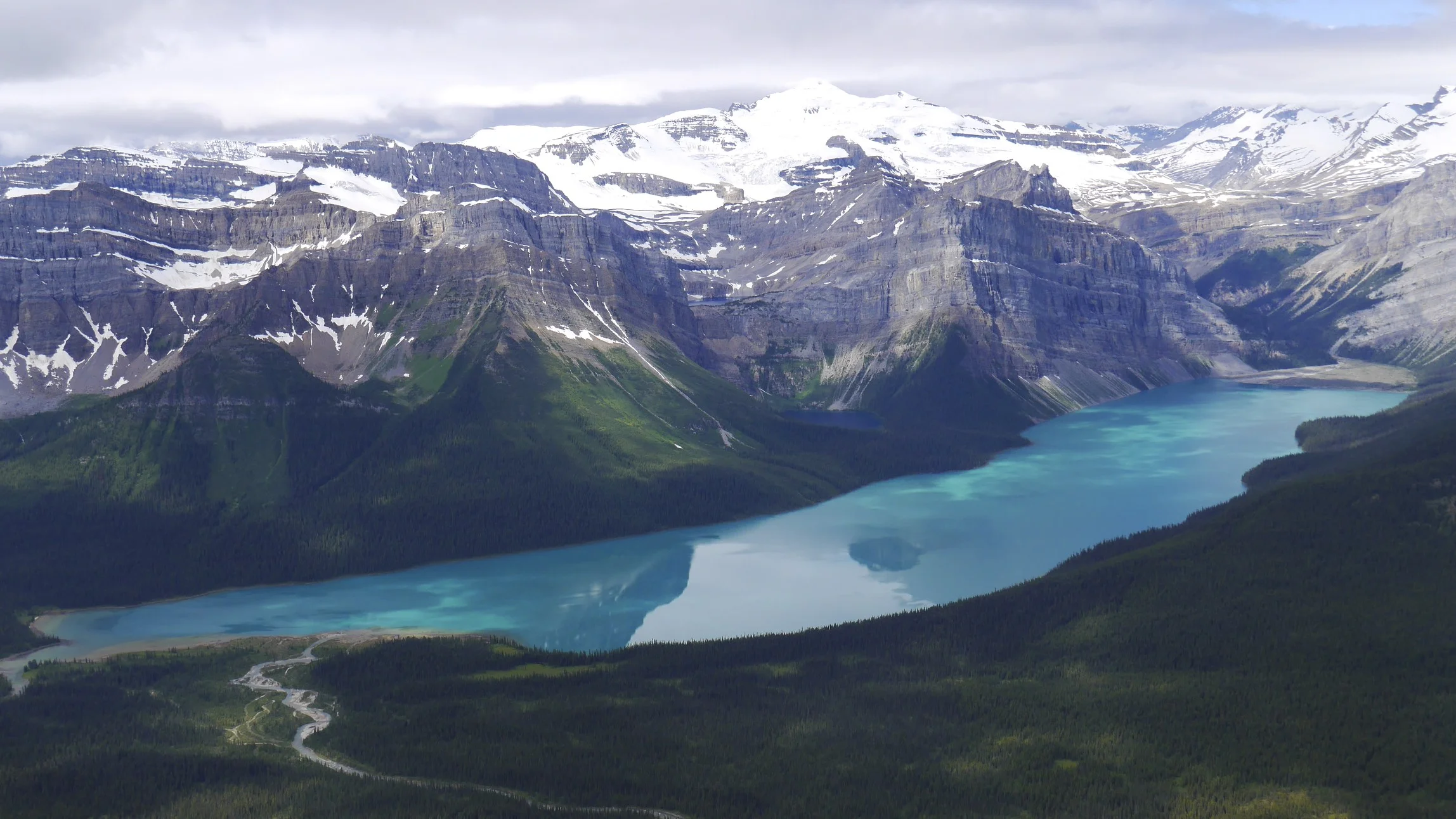 Hector Lake from Little Hector Peak 3,124m