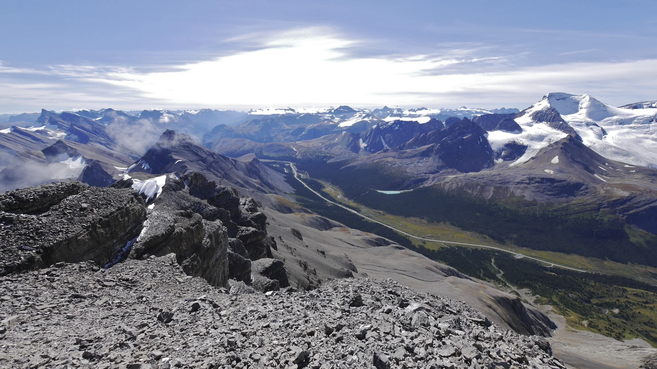 The Icefield Parkway from Nigel Peak