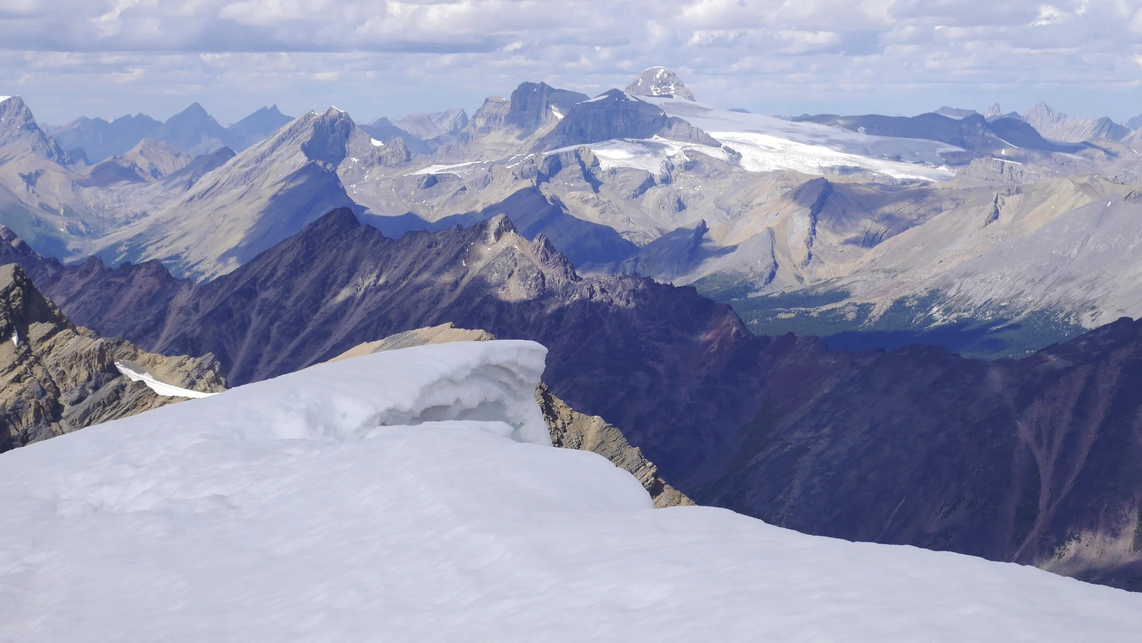 View to Mt. Brazeau (high peak in the centre) from Sunwapta Peak 3,315m
