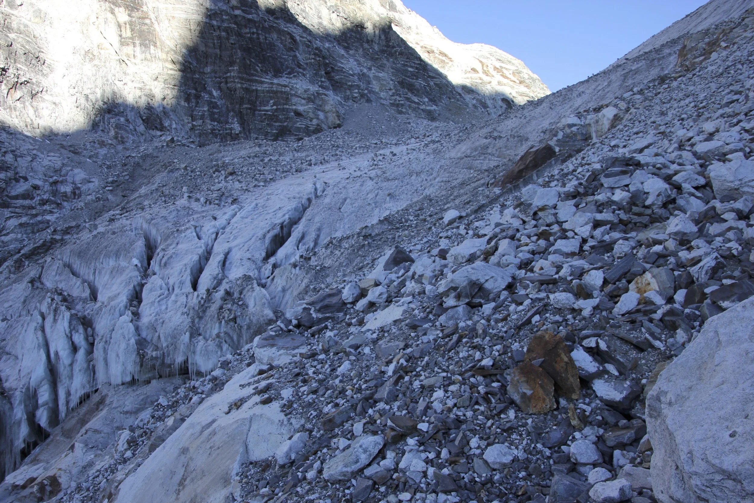 The upper secion of the icefall.