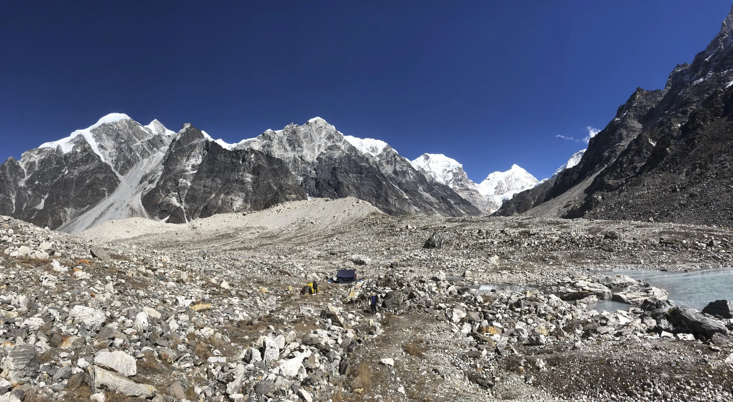 The High camp on the north side of the Tilman Pass