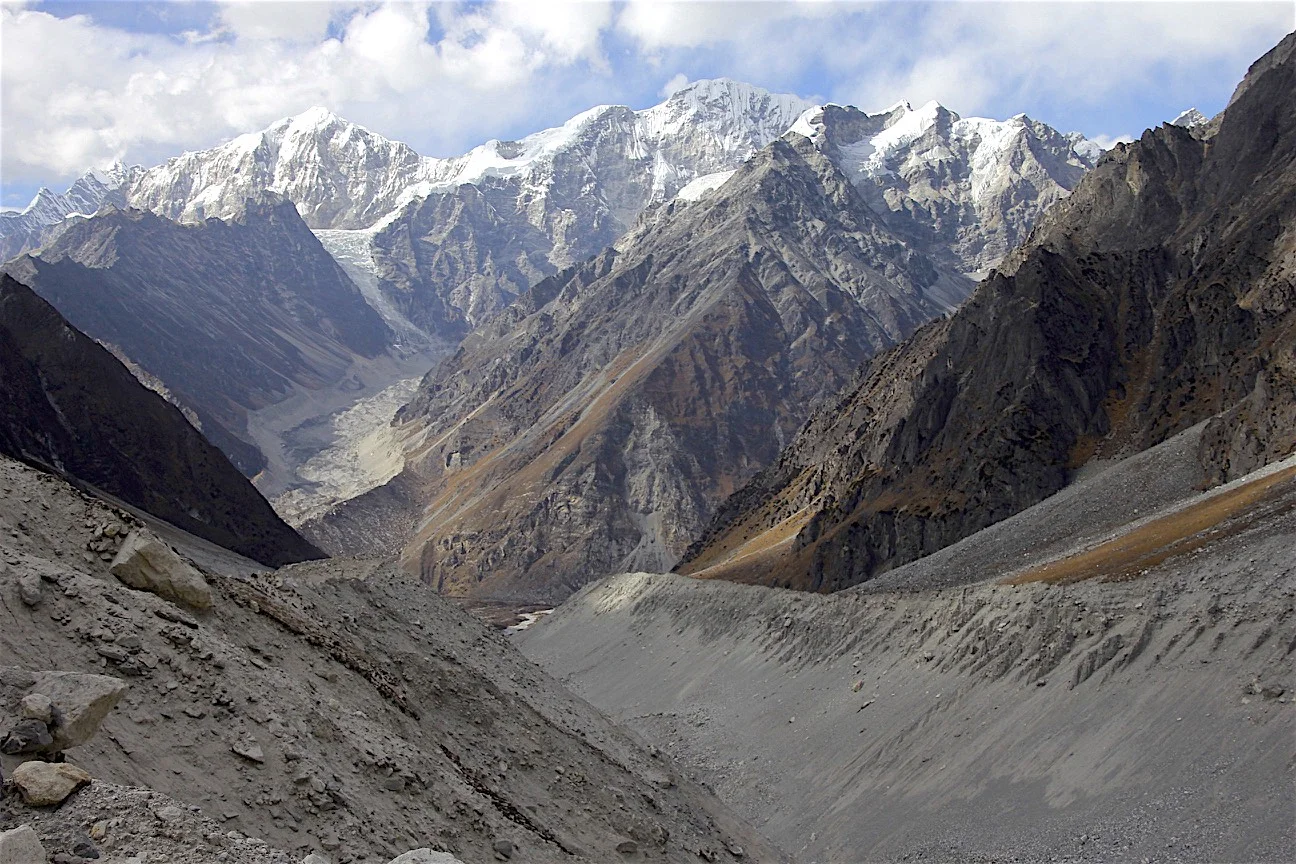 Langshisa Glacier - our descent route down to Langtang Valley.