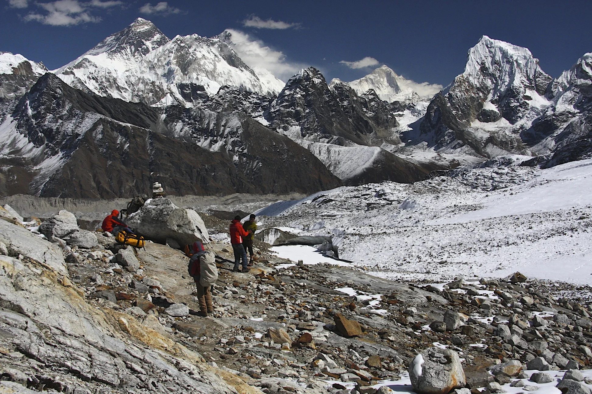 Descend from Renjo La Pass towards Gokyo