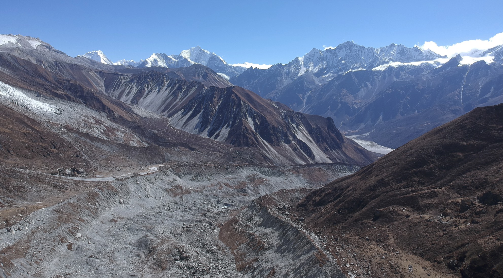 Langtang Lirung Glacier as seen from the drone