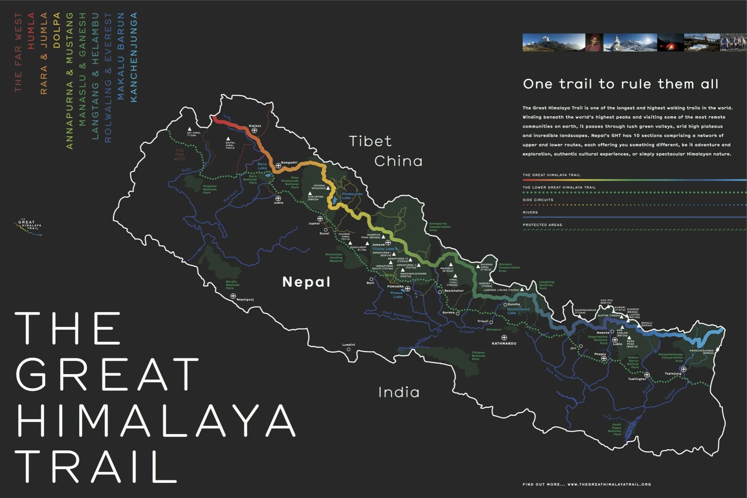 Great Himalaya Trail stylised map