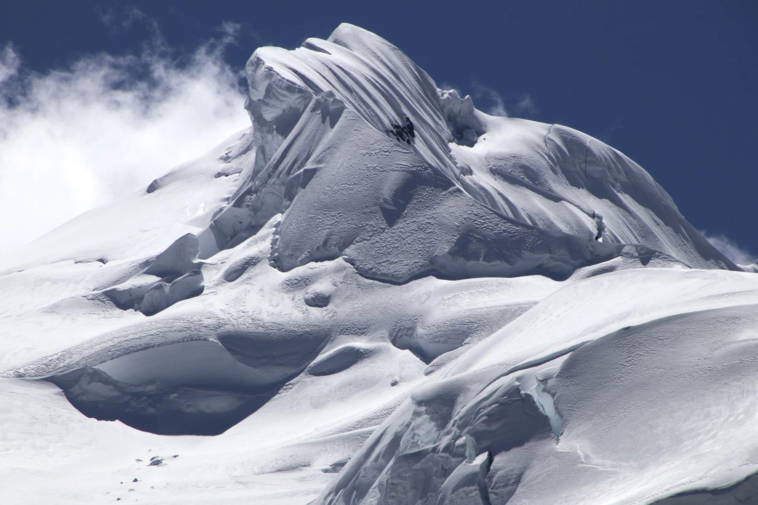 The wild snow formations on the summit of Ausangate at 6,372m