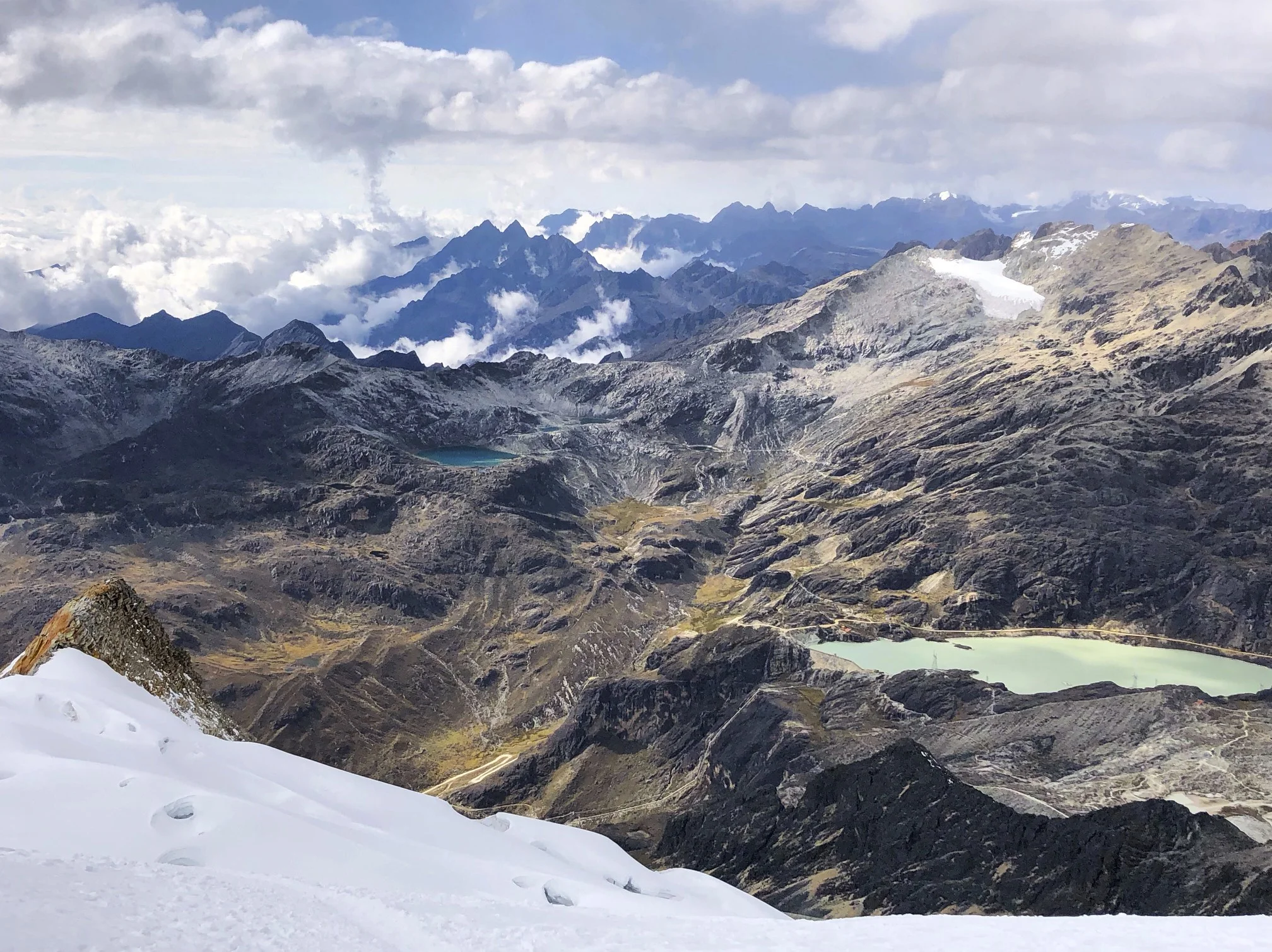 Beautiful views to the countless peaks below.
