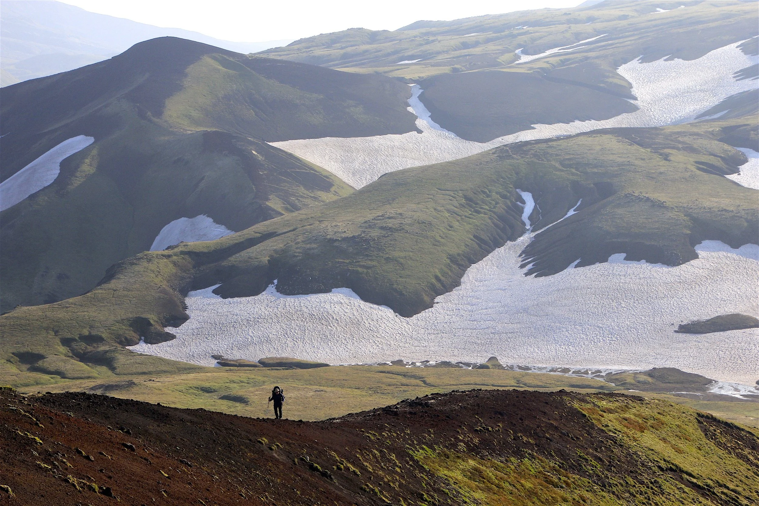 Ascending the Tolbachik Pass.