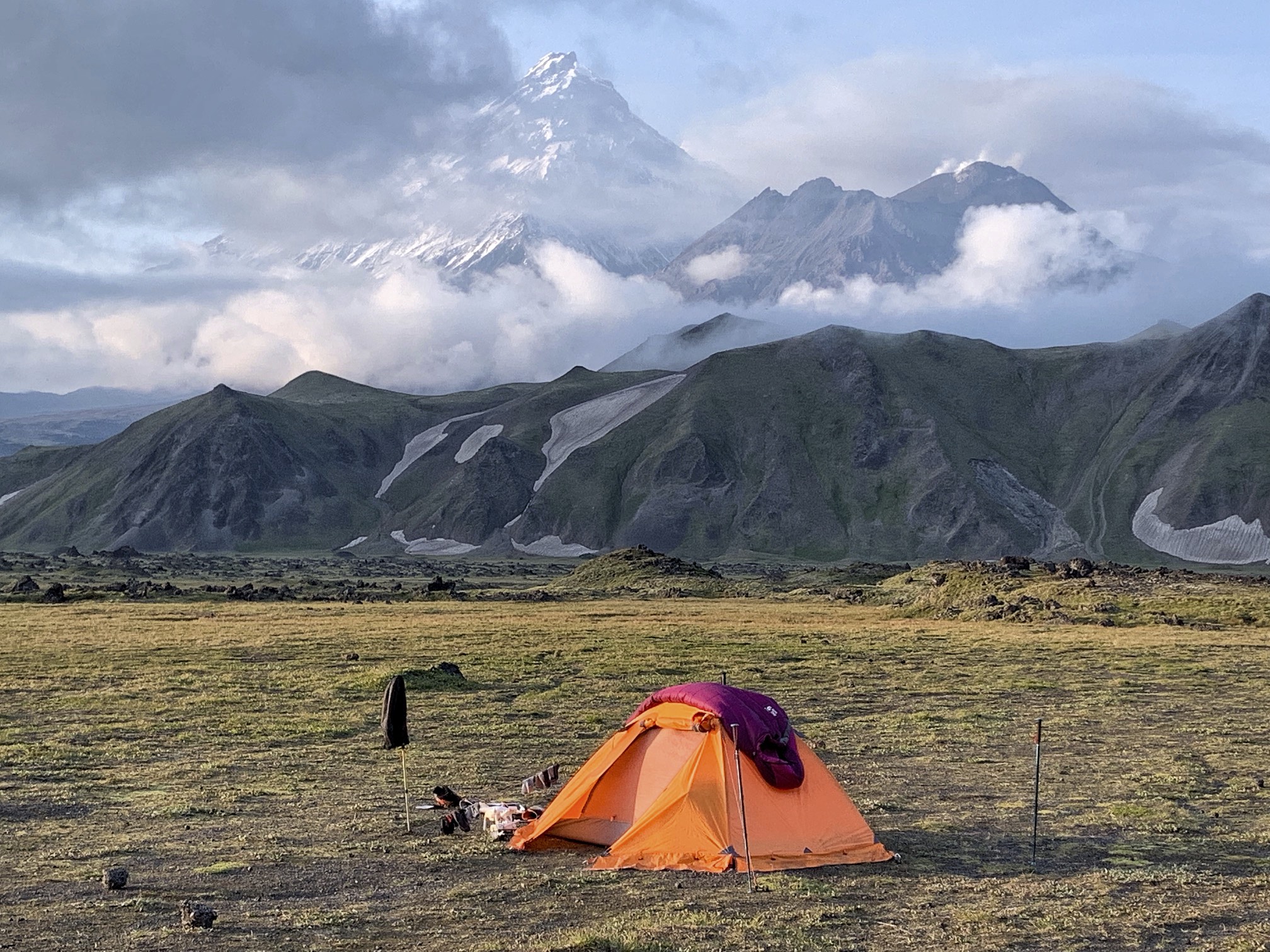 The campsite at the Marsove Pole. I think that this spot is the most beautiful of all the campsites in the park.