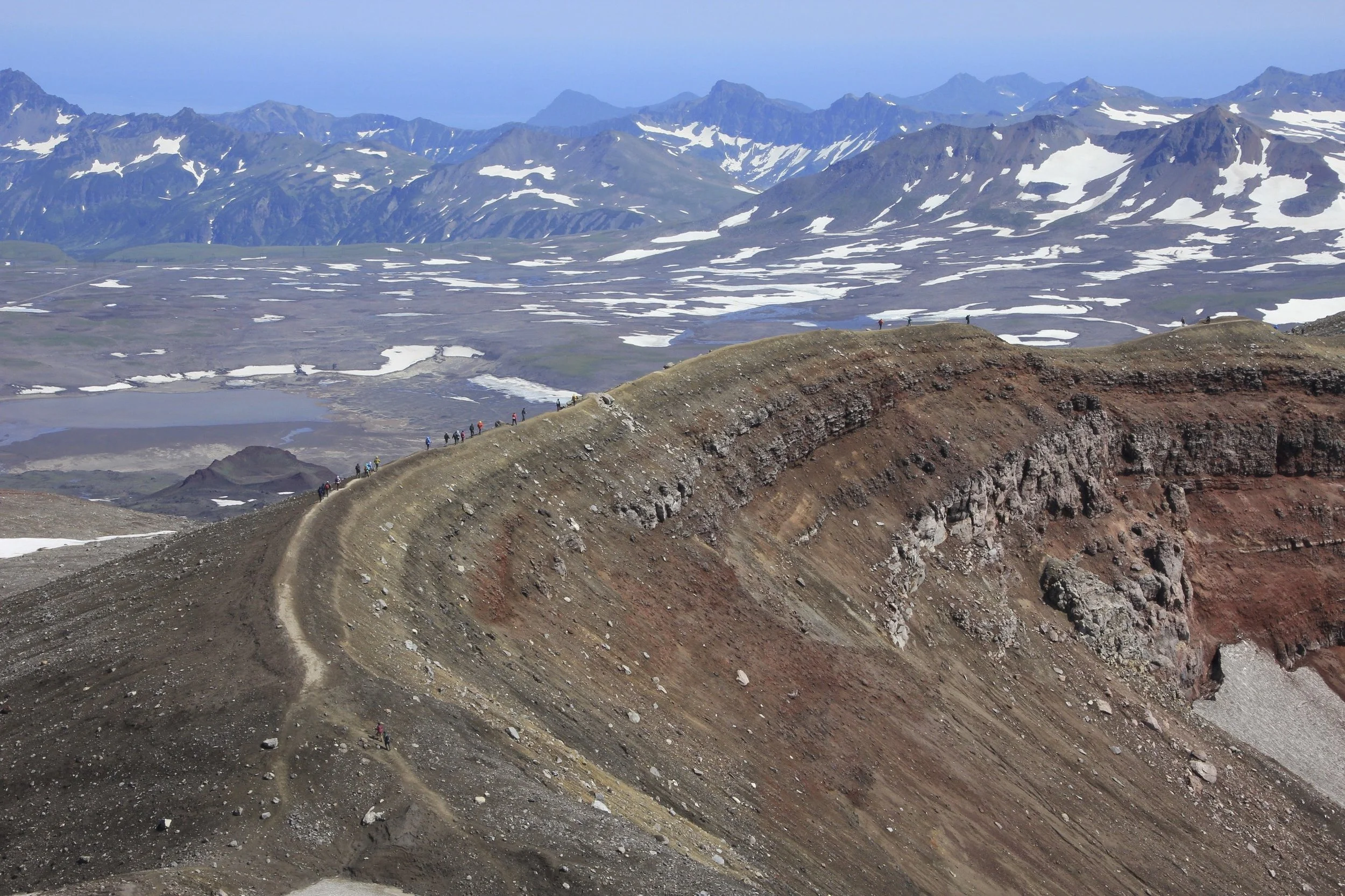 The edge of the main crater.