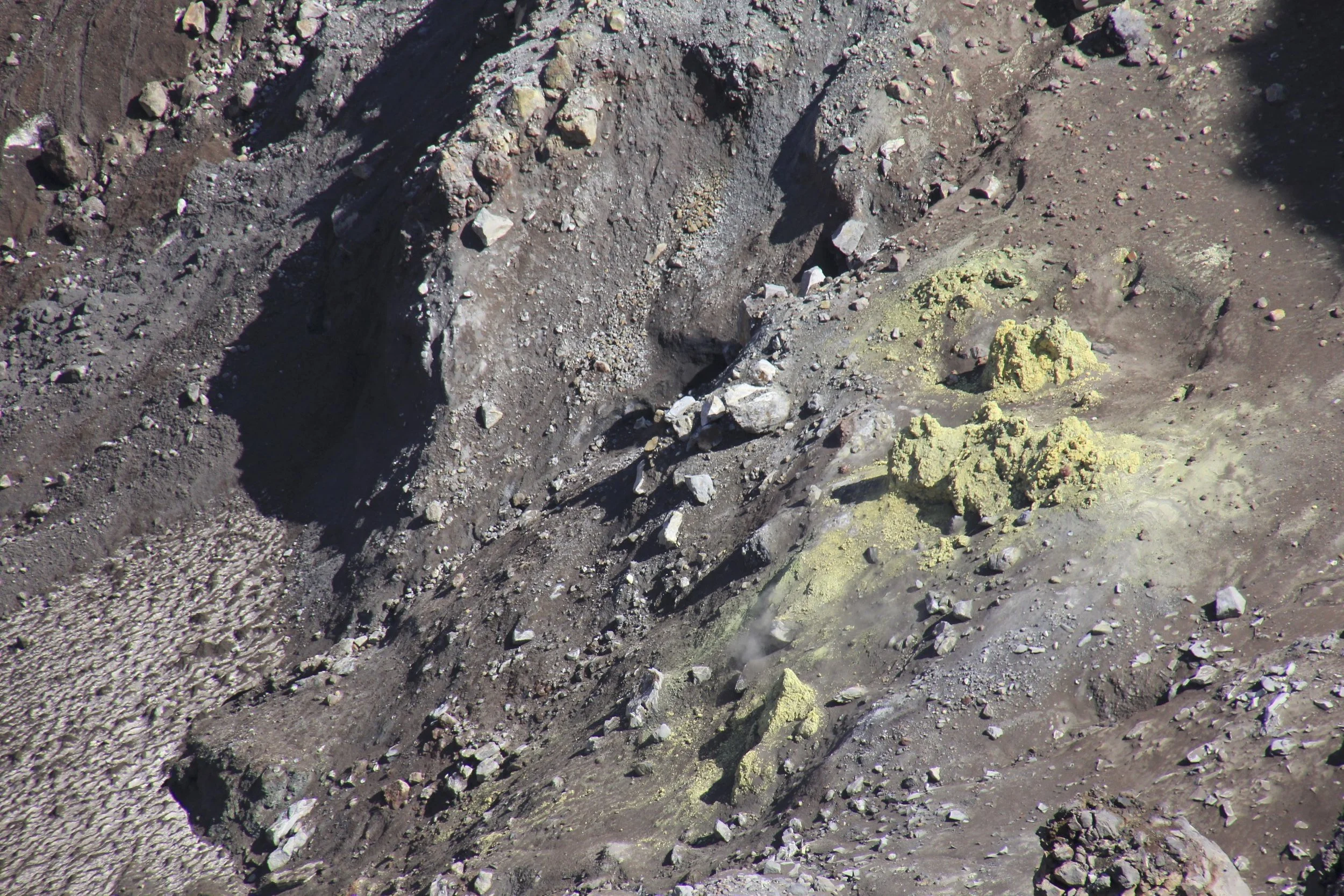 The closeup of one of the vents of the Gorely Volcano.