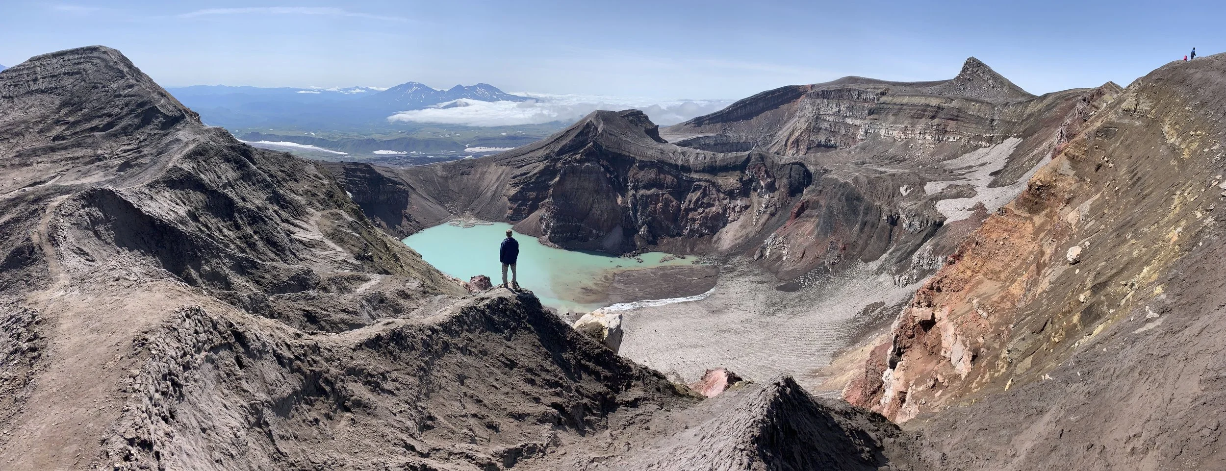 The entire main crater of the volcano is quite large and requires a few hours to traverse. It is a great hike though providing views of various craters, the surrounding plateau, and distant volcanoes.