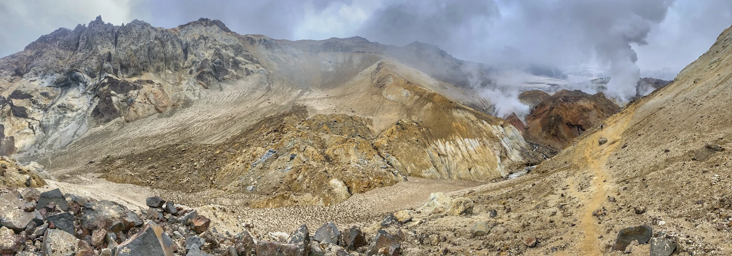 The pano view of the fumarole fields.