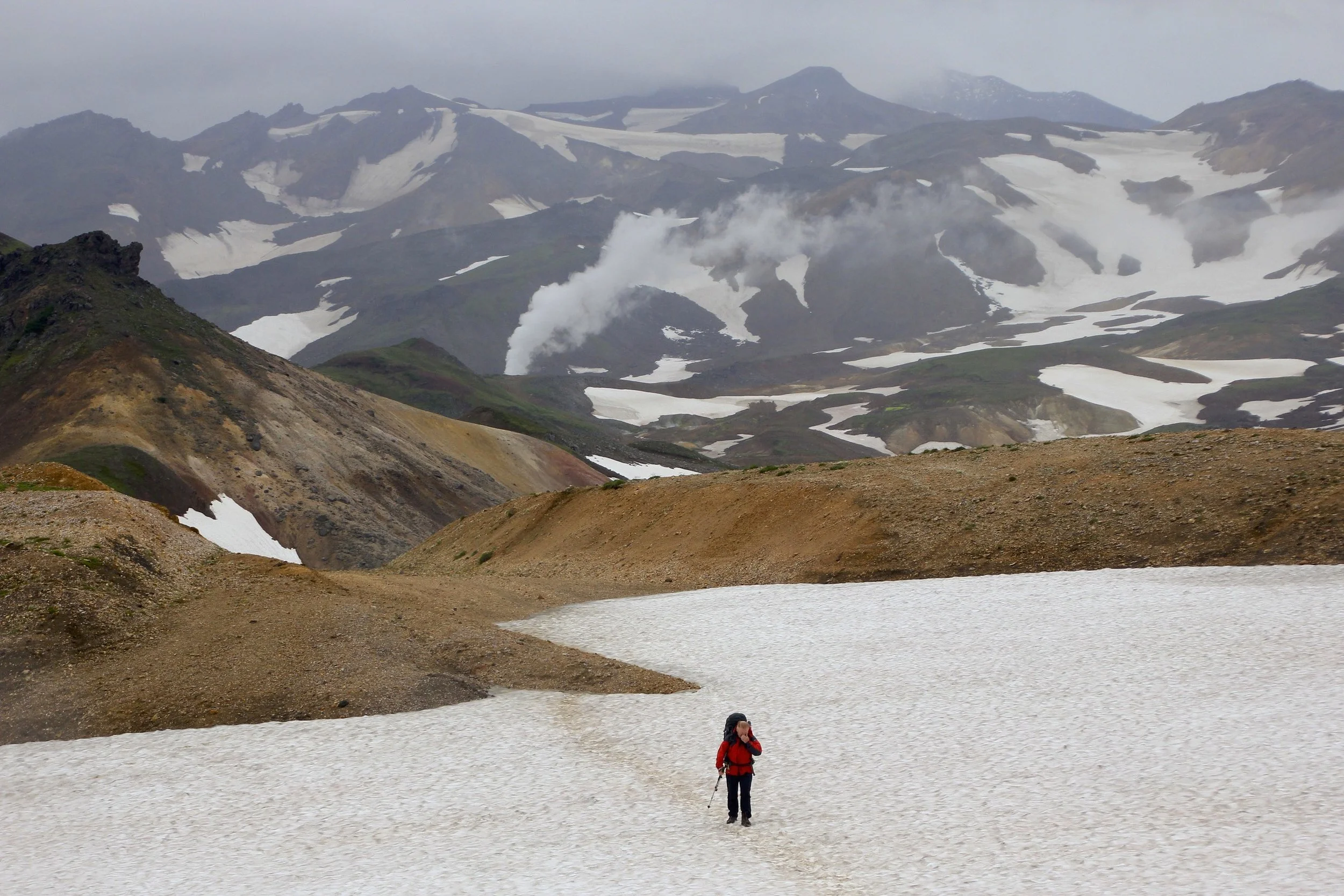 The north side of the Mutnovsky Volcano. We were lucky with the weather again. Low cloud and rain moved in as we left the area.
