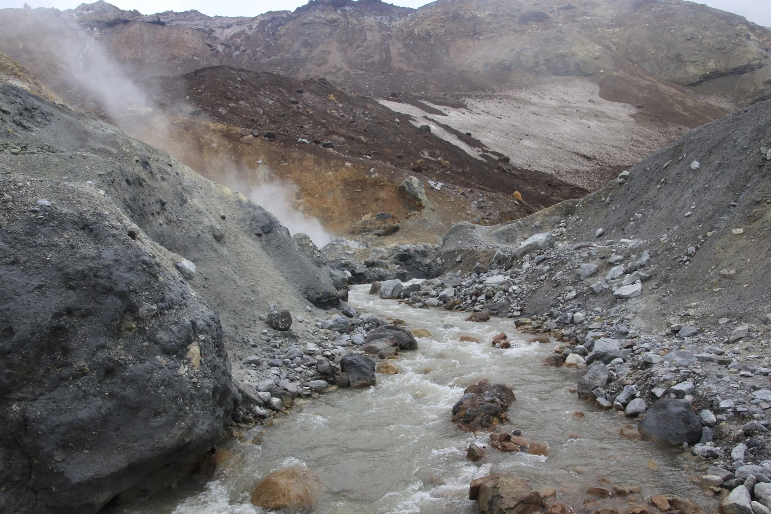 The “Boiling River” Vulkannaya. There were some boiling water pools next to the river.
