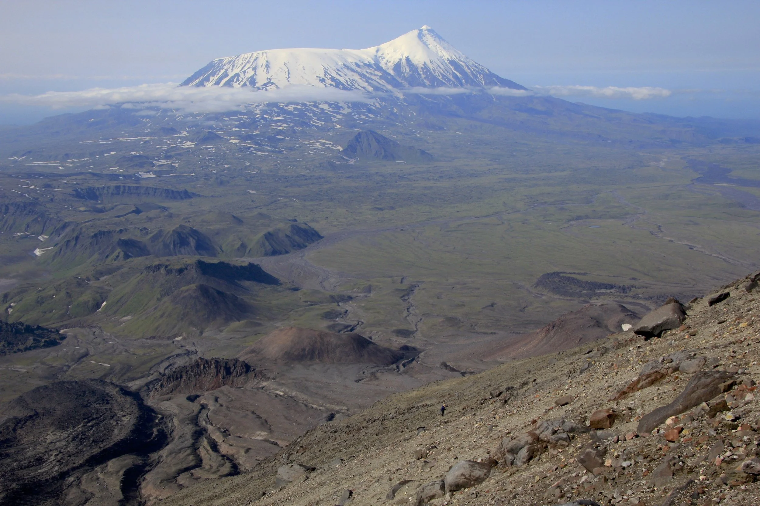 The Tolbachik Volcano. We were going to climb the Plotsky Tolbachik but decided not to due to inclement weather.