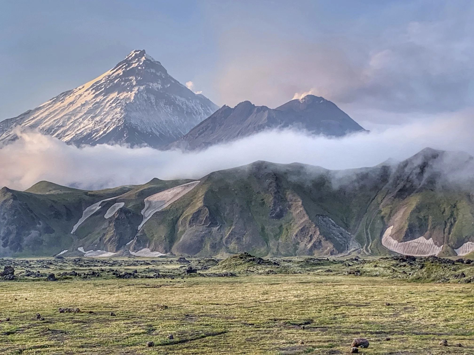 Bezimienny and Kamen seen from the campsite called The field of Mars (Marsove Pole).