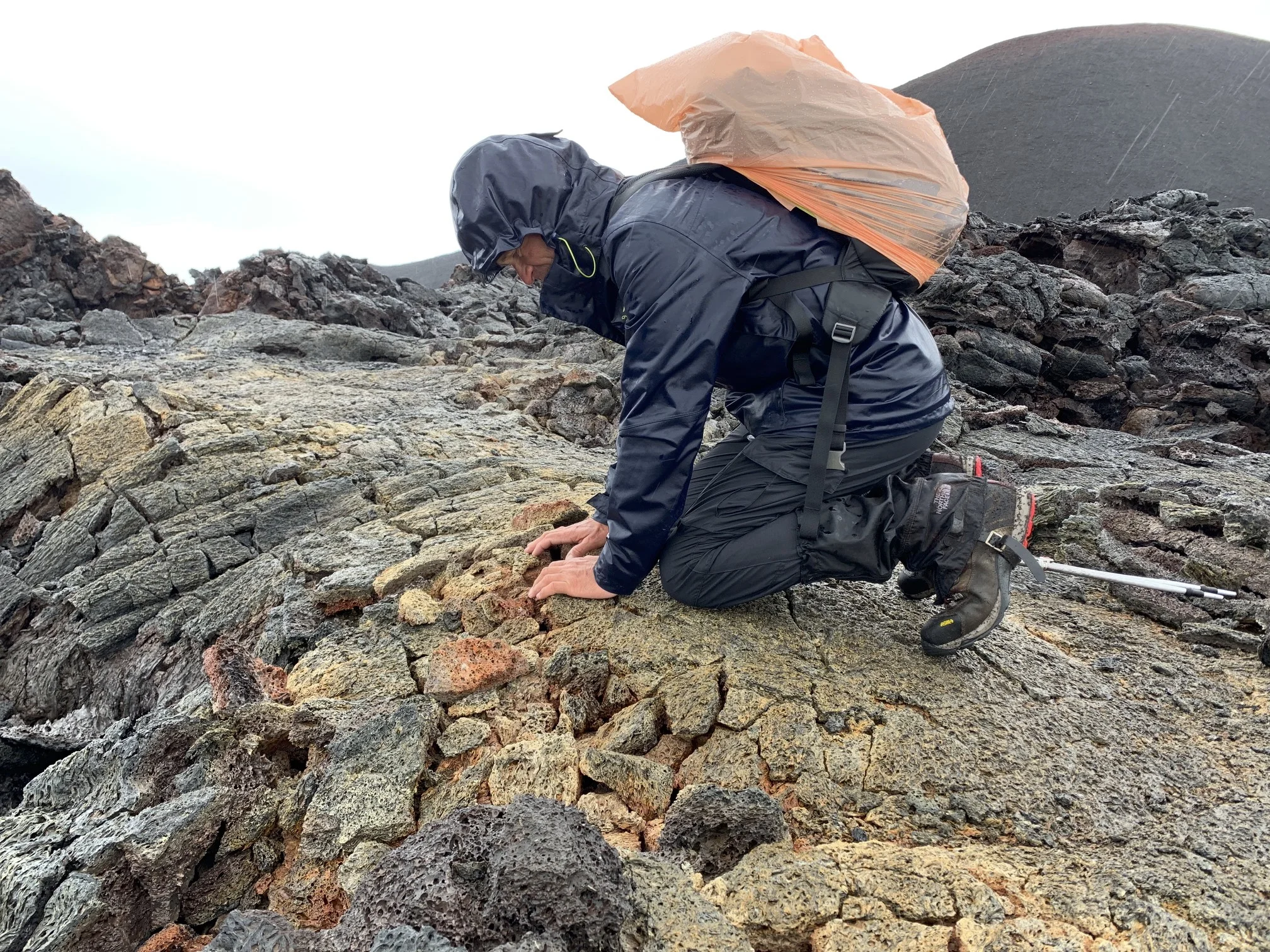 The ground was hot enough to warm up and dry our wet gloves.