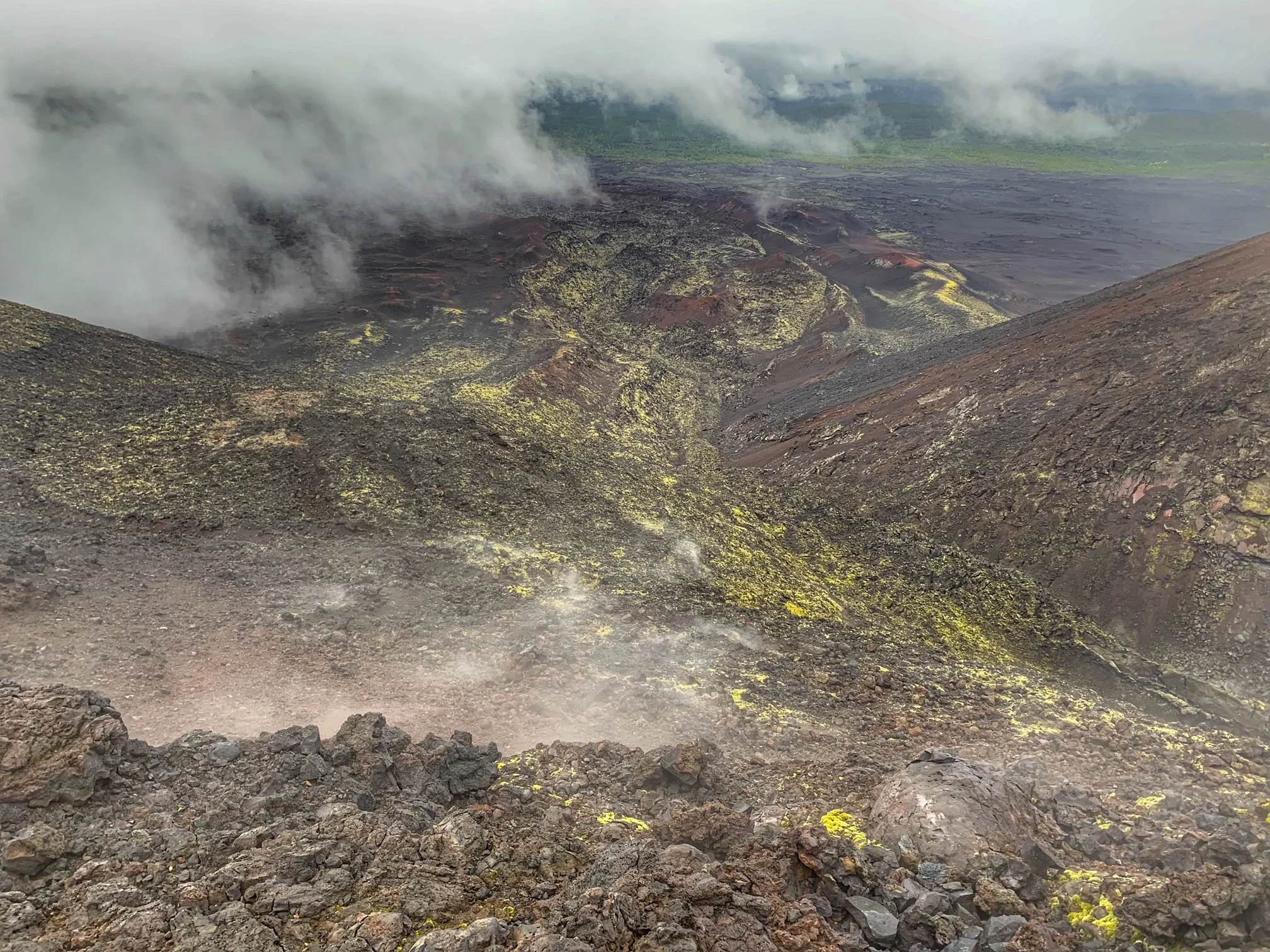 Another volcanic lava flow from an old crater. This lava flow dates back to 1970s. It is old for us but very recent in geological terms.
