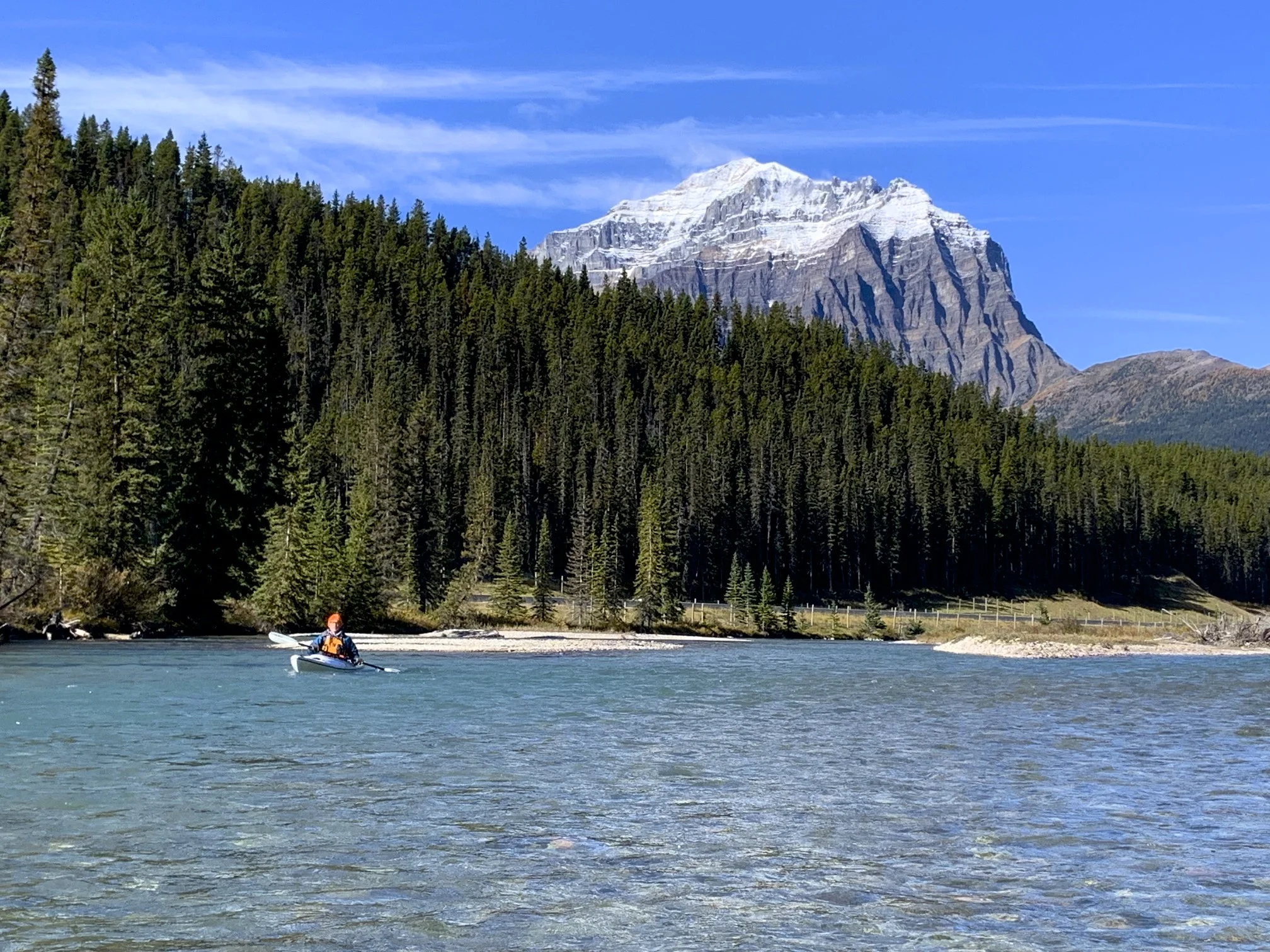 Bow River and Mount Temple in Banff National Park