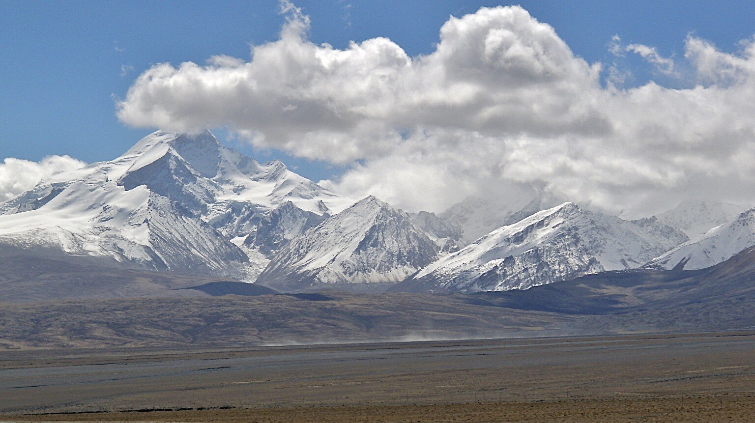 The Langtang Range from the Tibetan side. The large mountain on the left is Lantang Ri.